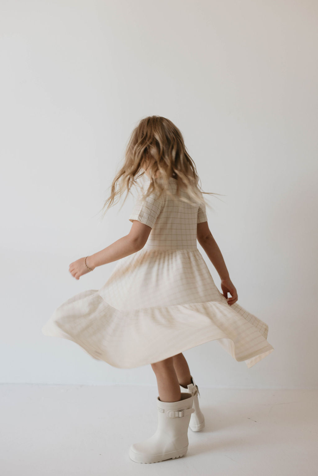 Bamboo Dress | Golden Grid Multi Tier Dress dress forever french baby   