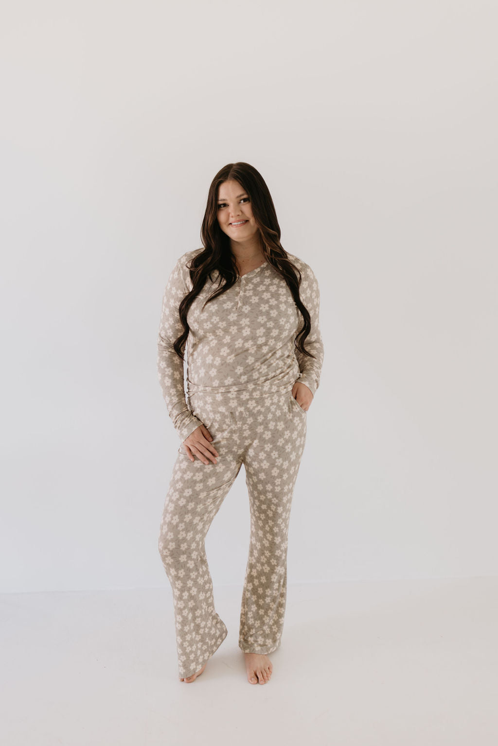 Bamboo Two Piece Pajamas | French Gray Floral