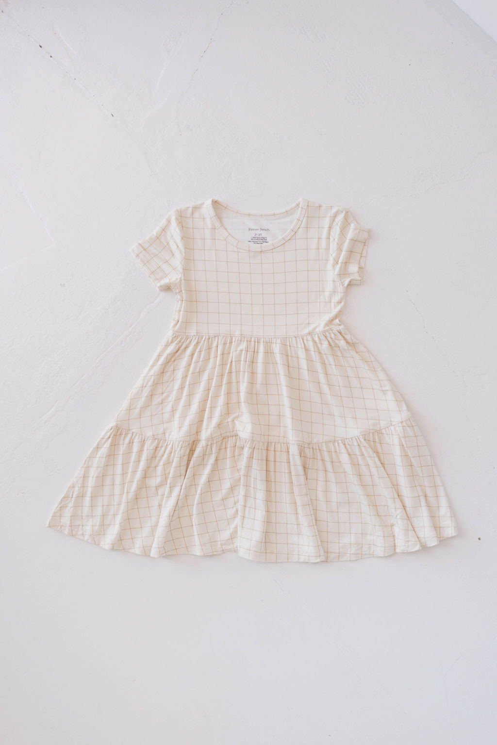 Bamboo Dress | Golden Grid Multi Tier Dress dress forever french baby 2/3 Years  