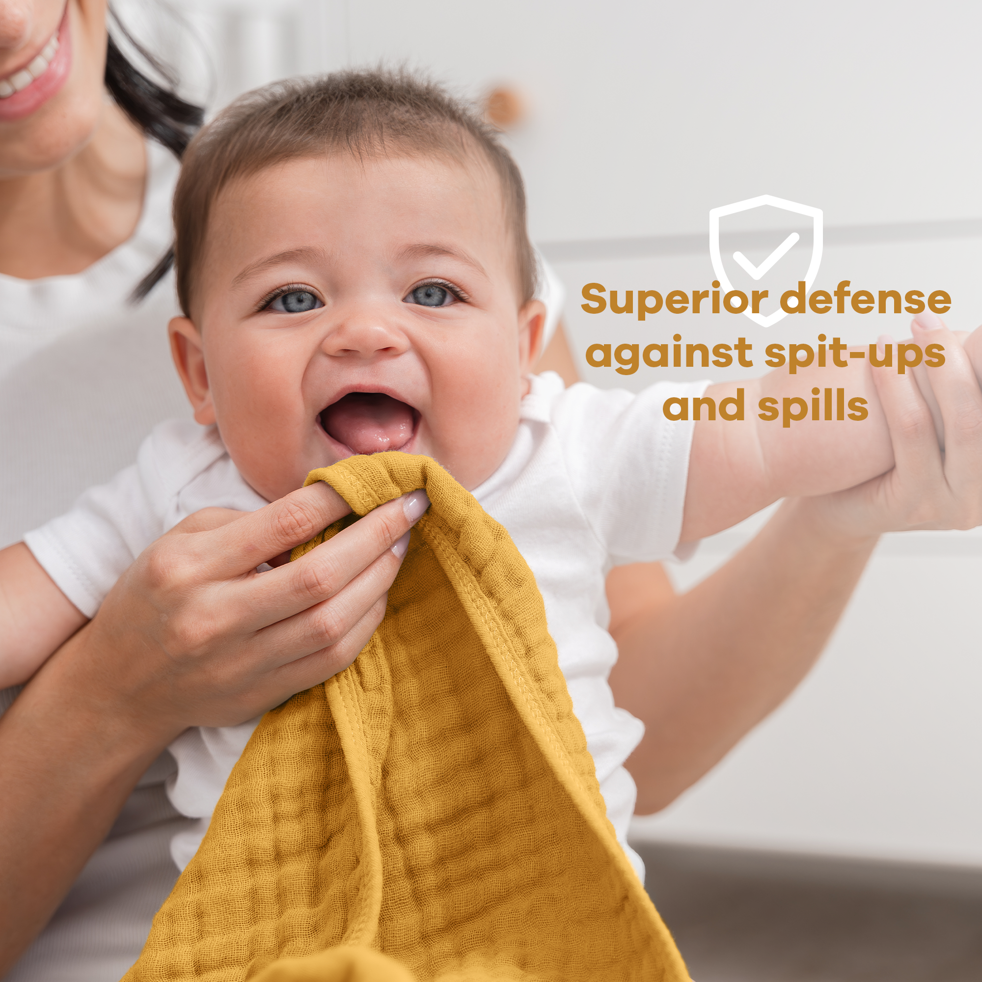 Muslin Burp Cloths by Comfy Cubs - Turmeric