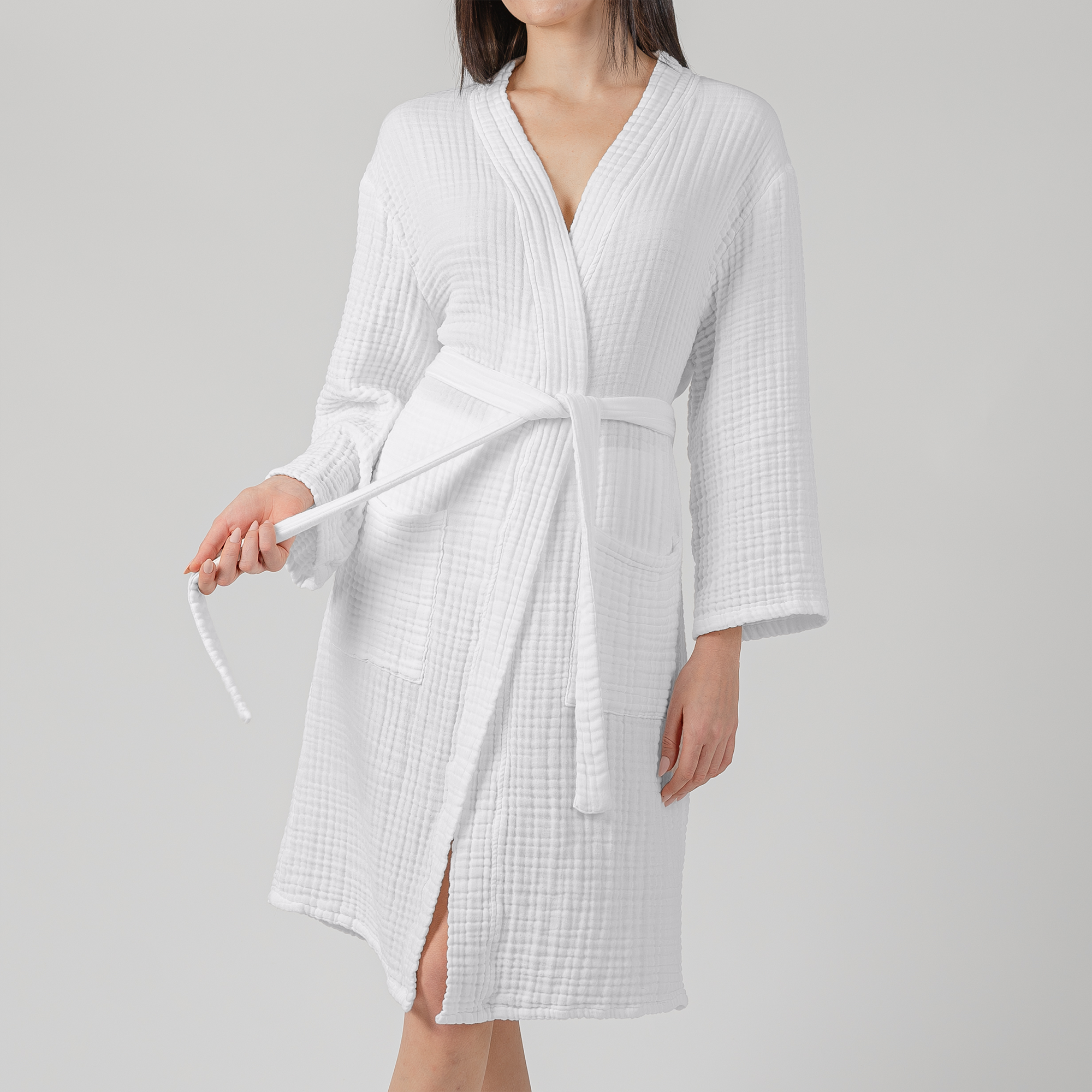 Muslin Bathrobe, White by Comfy Cubs