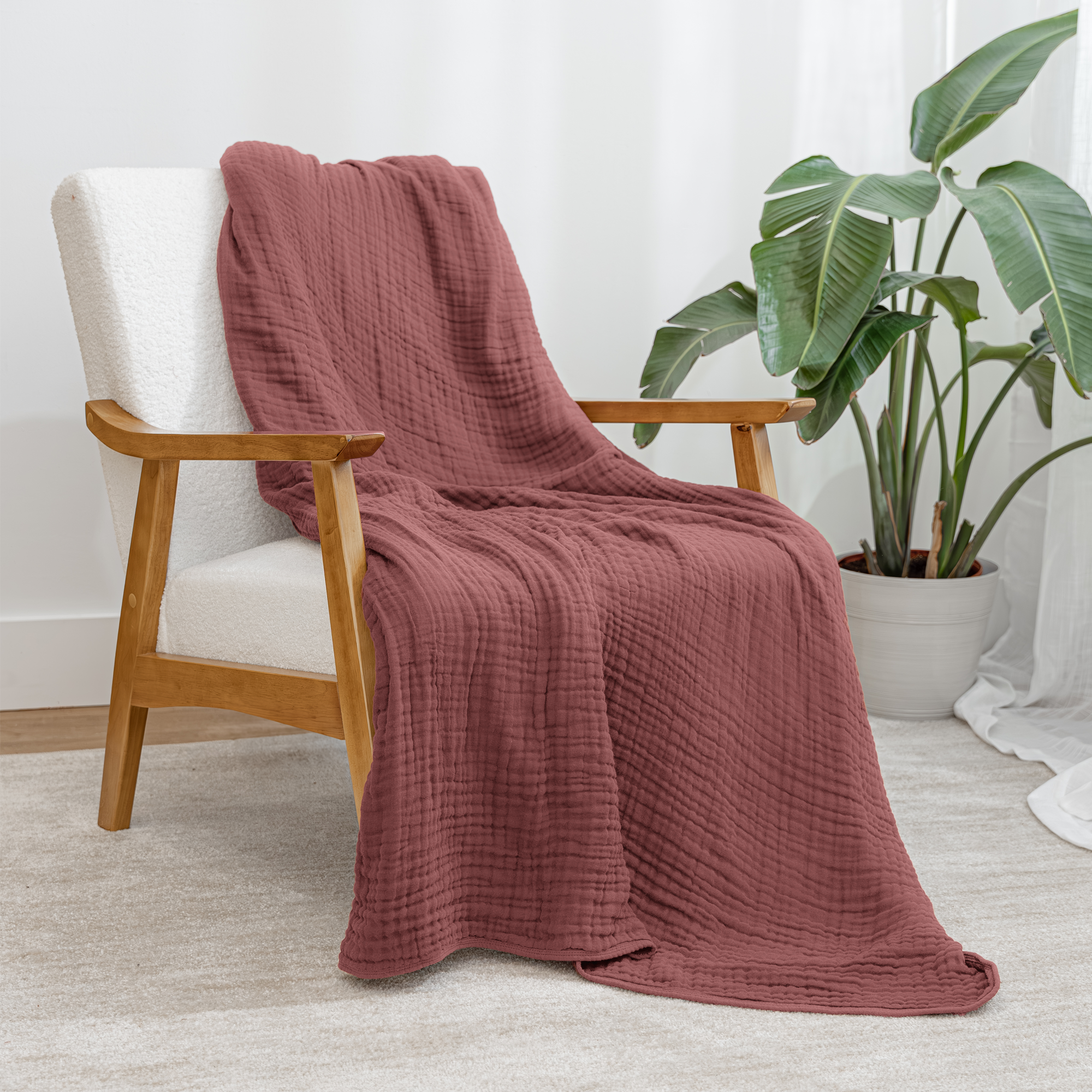 Adult Muslin Blanket by Comfy Cubs in Wine