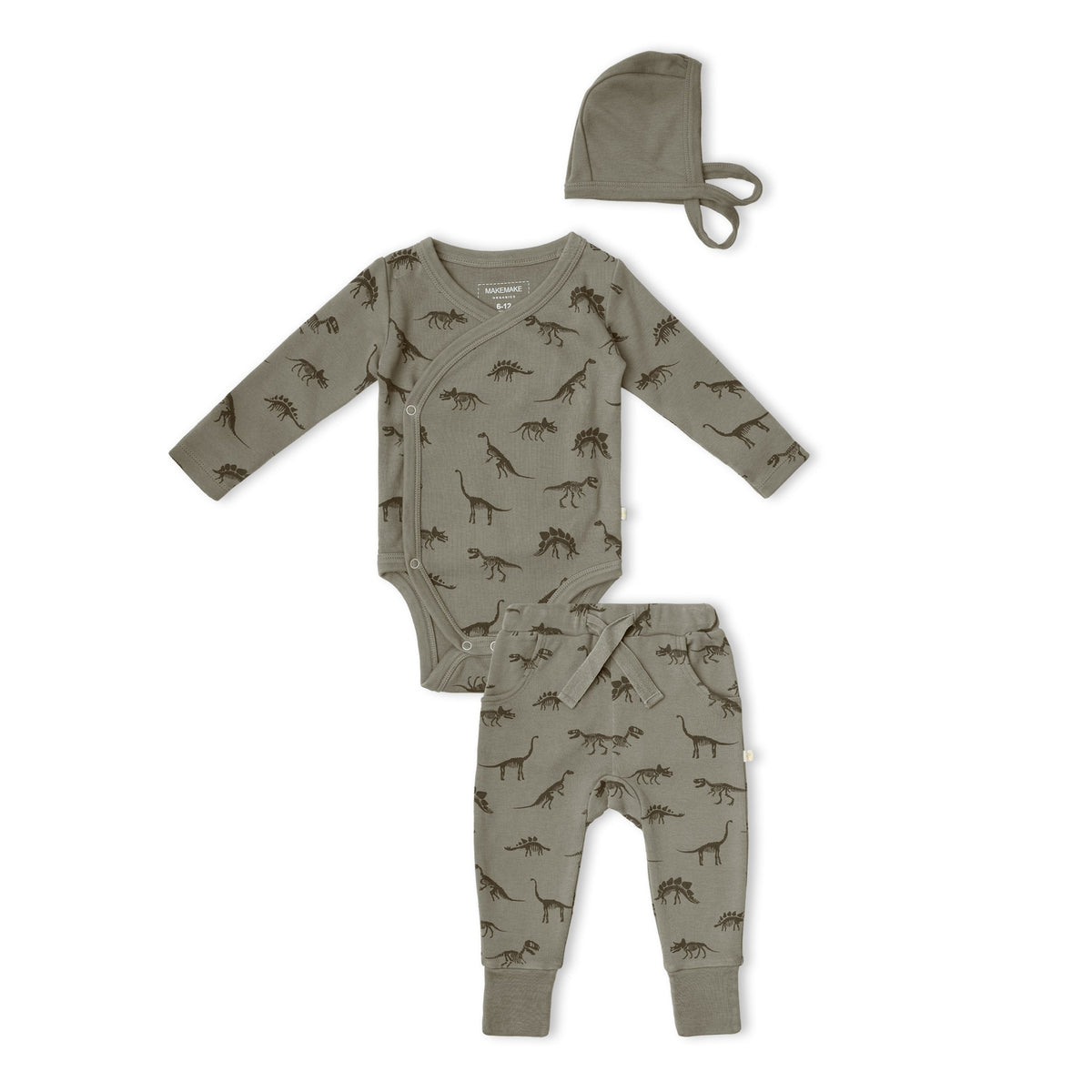 Organic Kimono Onesie & Pants Set - Dino