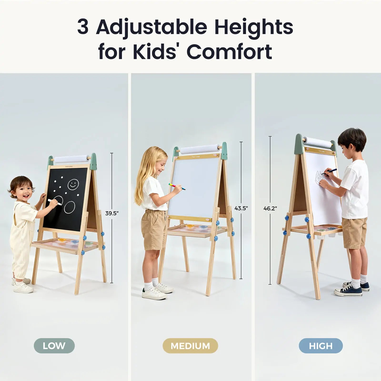 Tiny Land® 3-in-1 Art Easel for Kids - Morandi