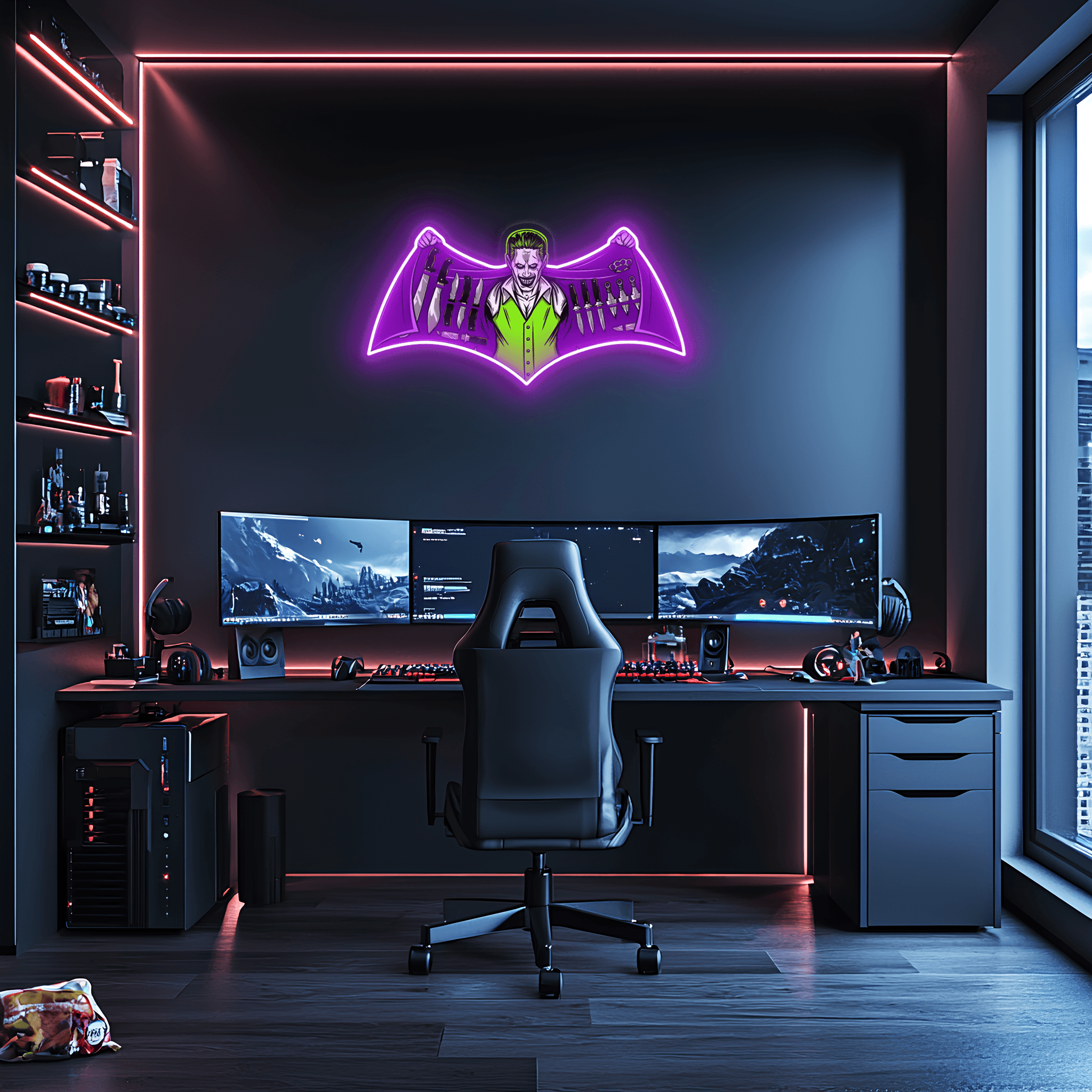 Joker Neon Sign, Uv Print Neon, Joker Uv Print Neon Sign, Neon Light,Neon Wall Art, Neon Sign,Neon Light Sign, Neon Gifts