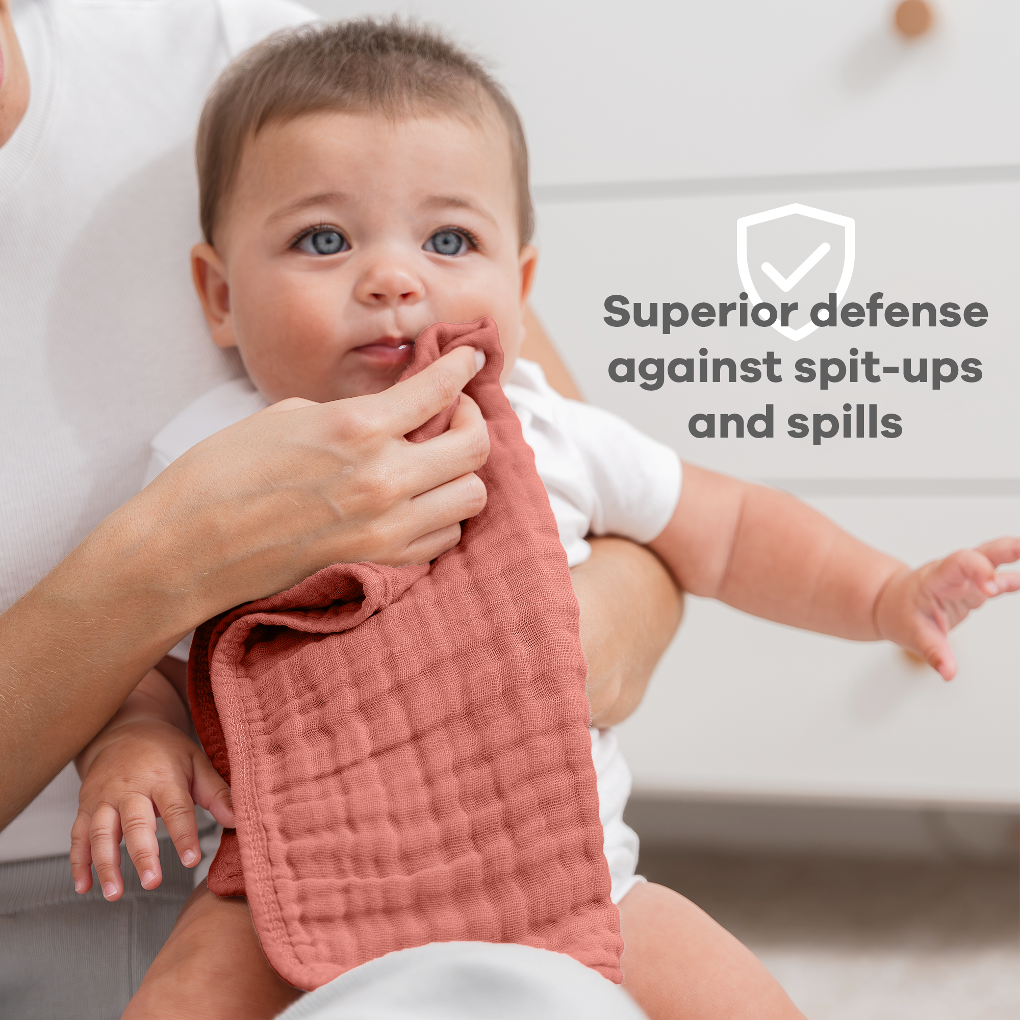 Muslin Burp Cloths in Dusty Rose
