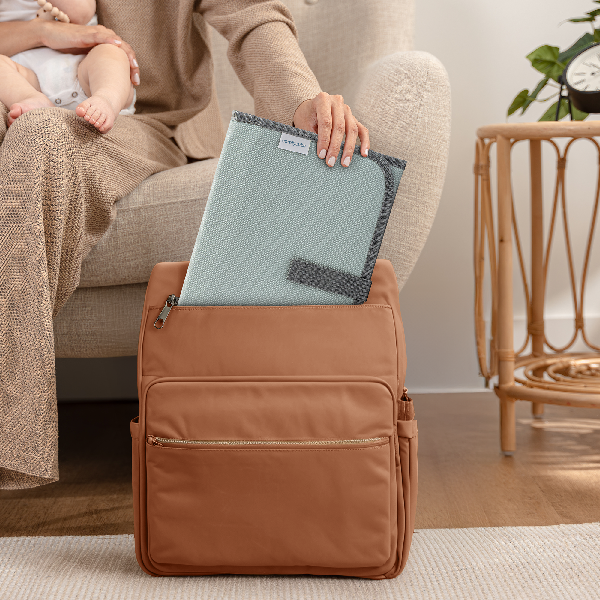 Compact Changing Pad in Earth Green