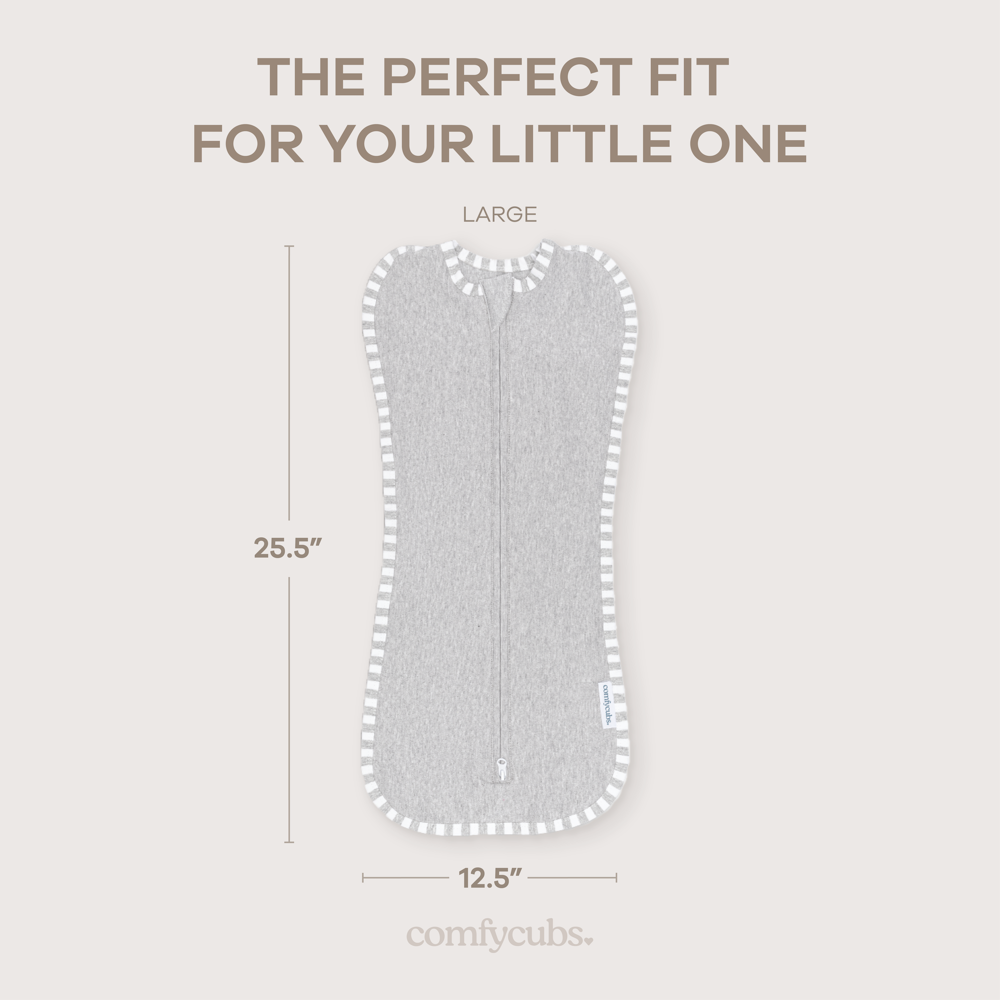 Easy Zipper Swaddle Blankets in Grey