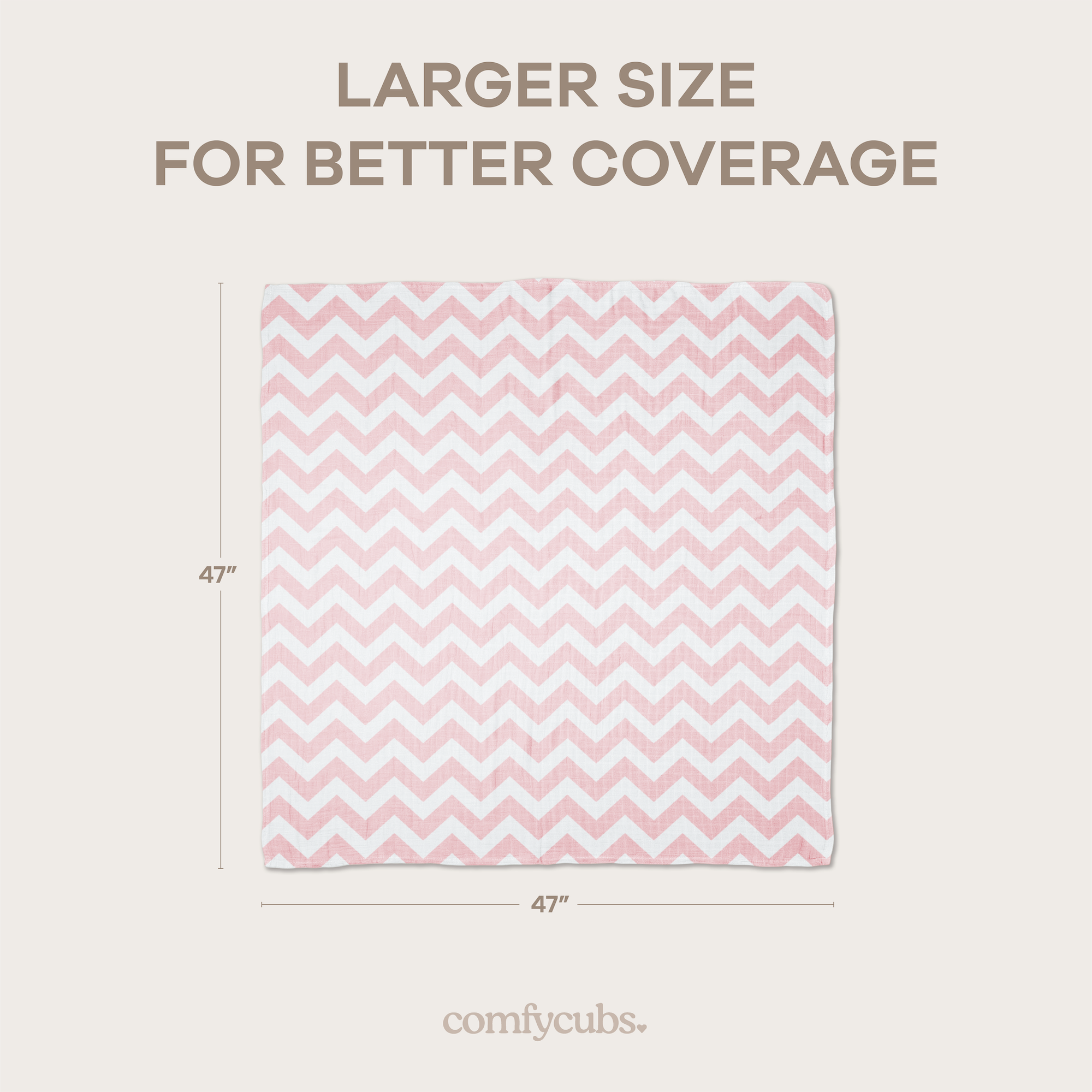 Muslin Swaddle Blankets 47” x 47” in Pink, 4 Pack