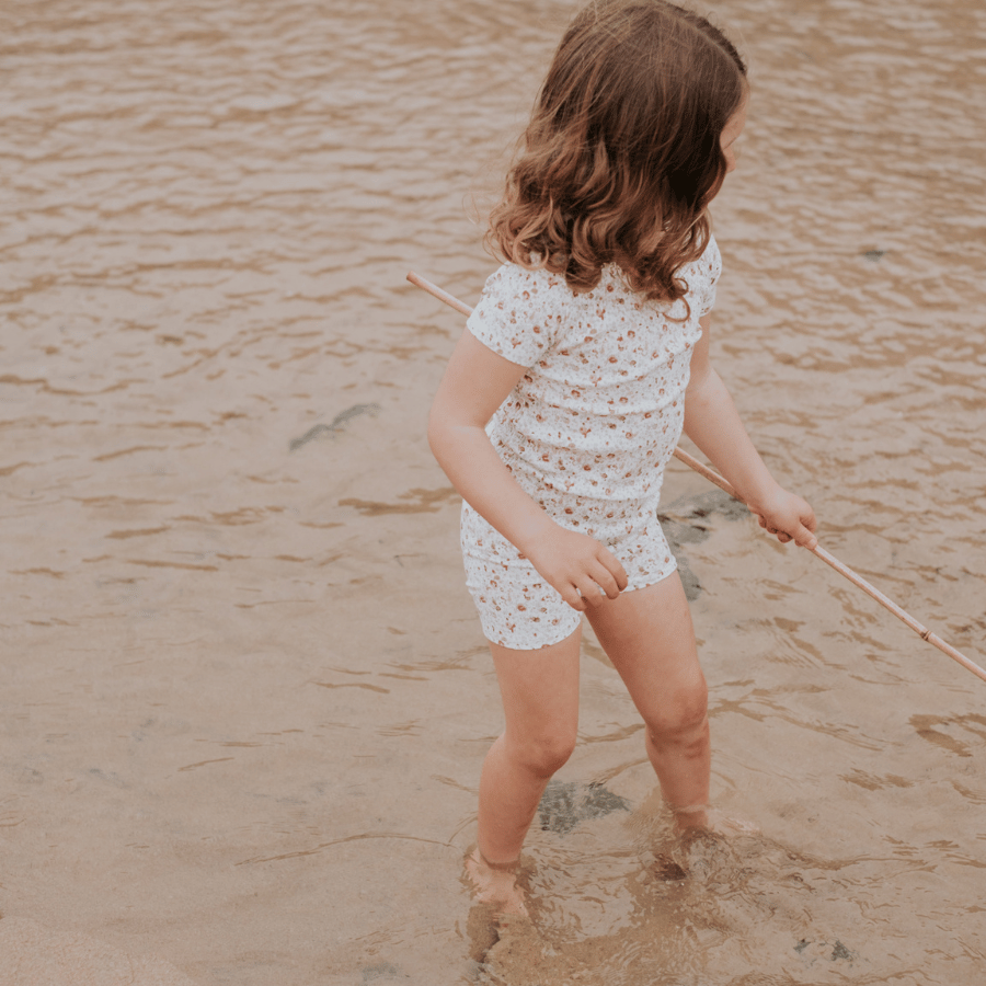 The Printed Short Sleeve Tee - Evelyn Short Sleeve Tee Lovely Littles   