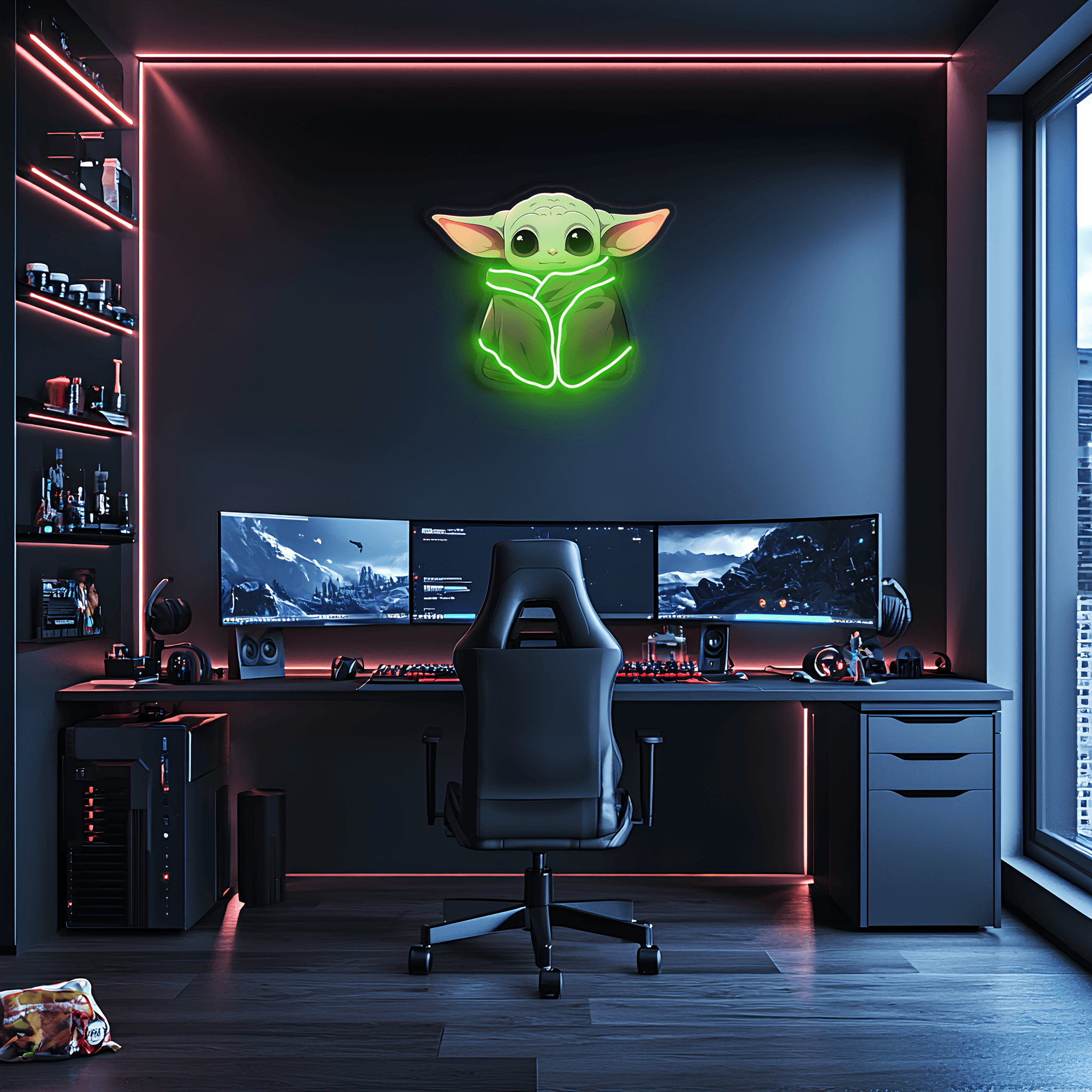Yoda Neon Sign, Uv Print Neon, Start Wars Wall Decor, Yoda Uv Print Neon Sign,Neon Light,Neon Wall Art, Neon Sign,Neon Light Sign,Neon Gifts