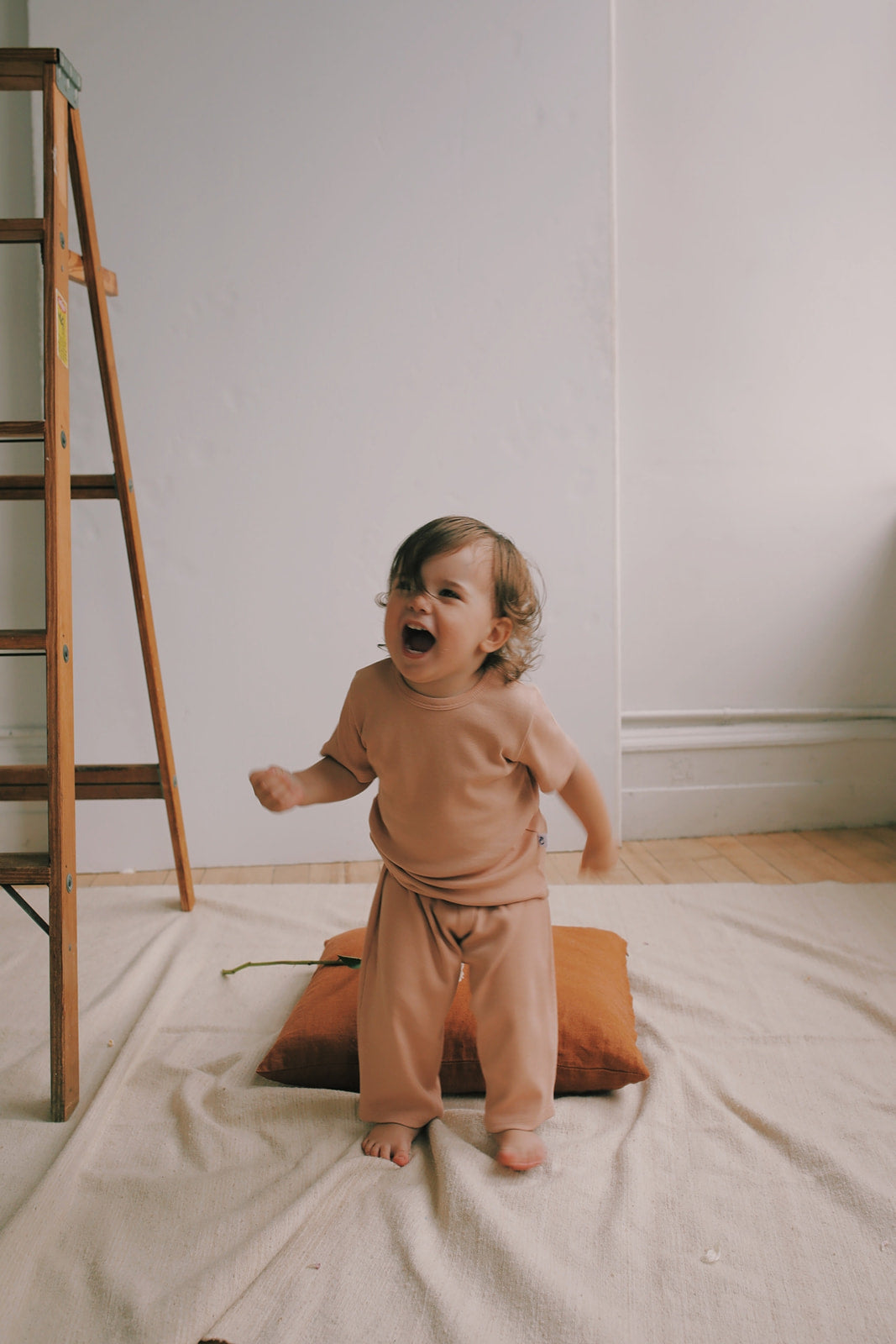 Organic Pima Cotton Kids Lounge Pants - Pink