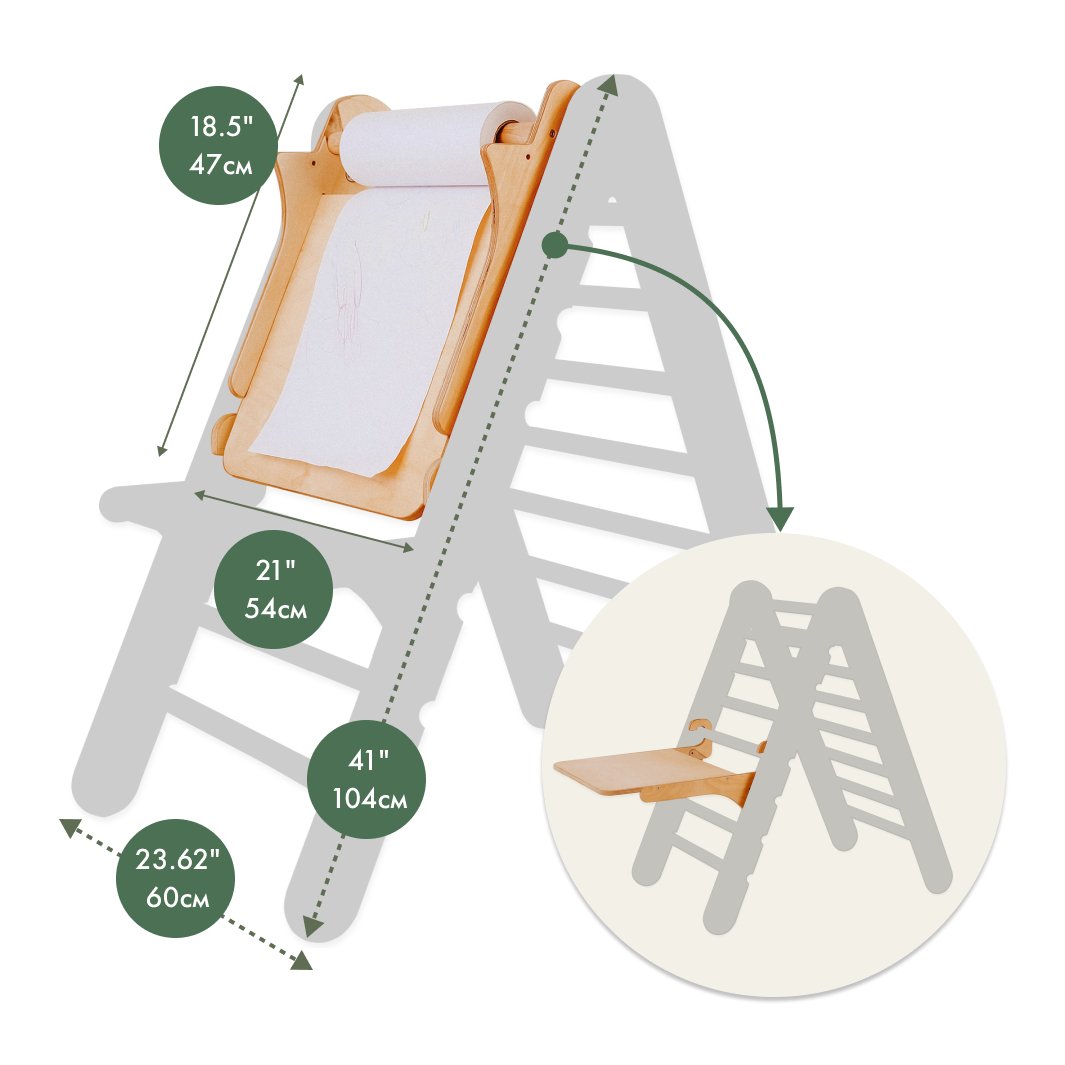 4in1 Montessori Climbing Set: Triangle Ladder + Climbing Arch + Slide Board + Art Addition 4in1 Playsets Goodevas   