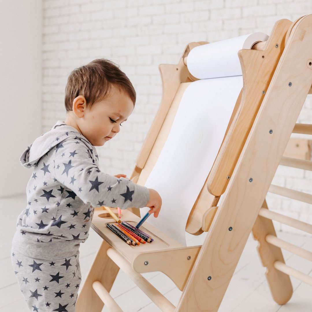 4in1 Montessori Climbing Set: Triangle Ladder + Climbing Arch + Slide Board + Art Addition 4in1 Playsets Goodevas   