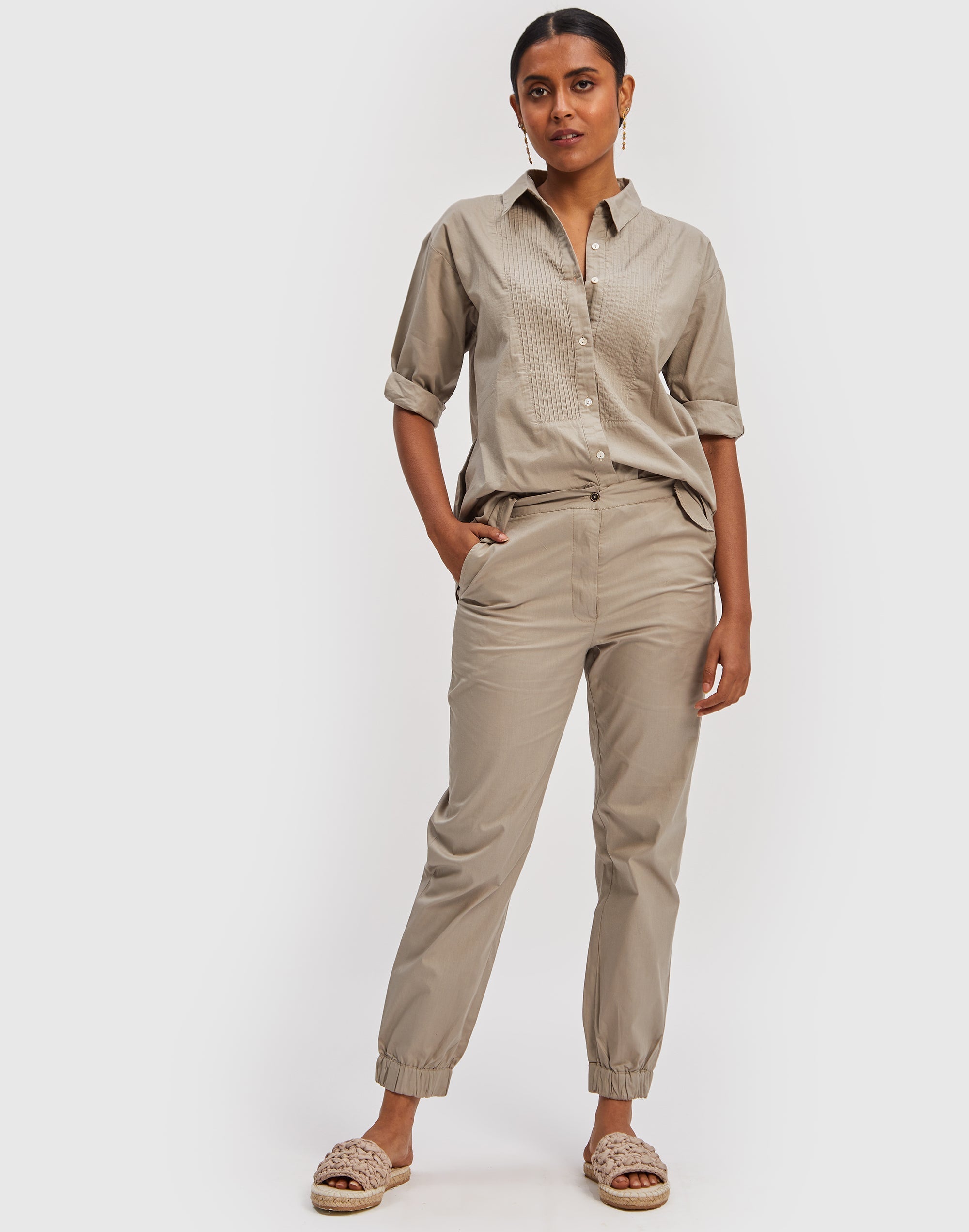 All in One Shirt - Poplin Ecru