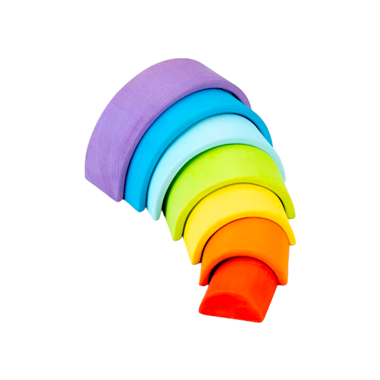 **Pre-order (Ships in 2-3 Weeks)**7 Pcs STAINED Mini Wooden Rainbow Stacker in Stained Purple Sunset Color
