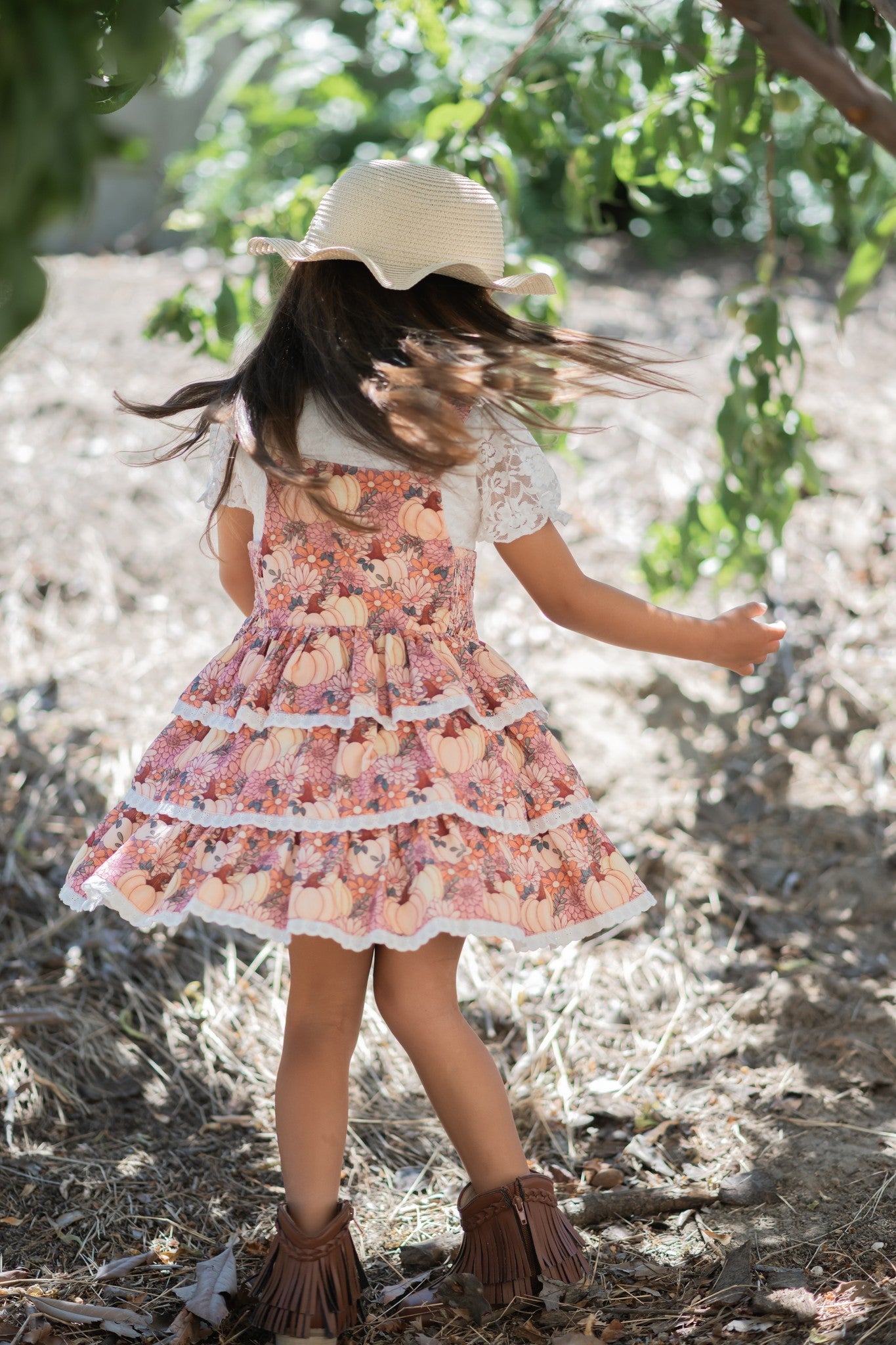 Harvest Blossom Overalls Dress