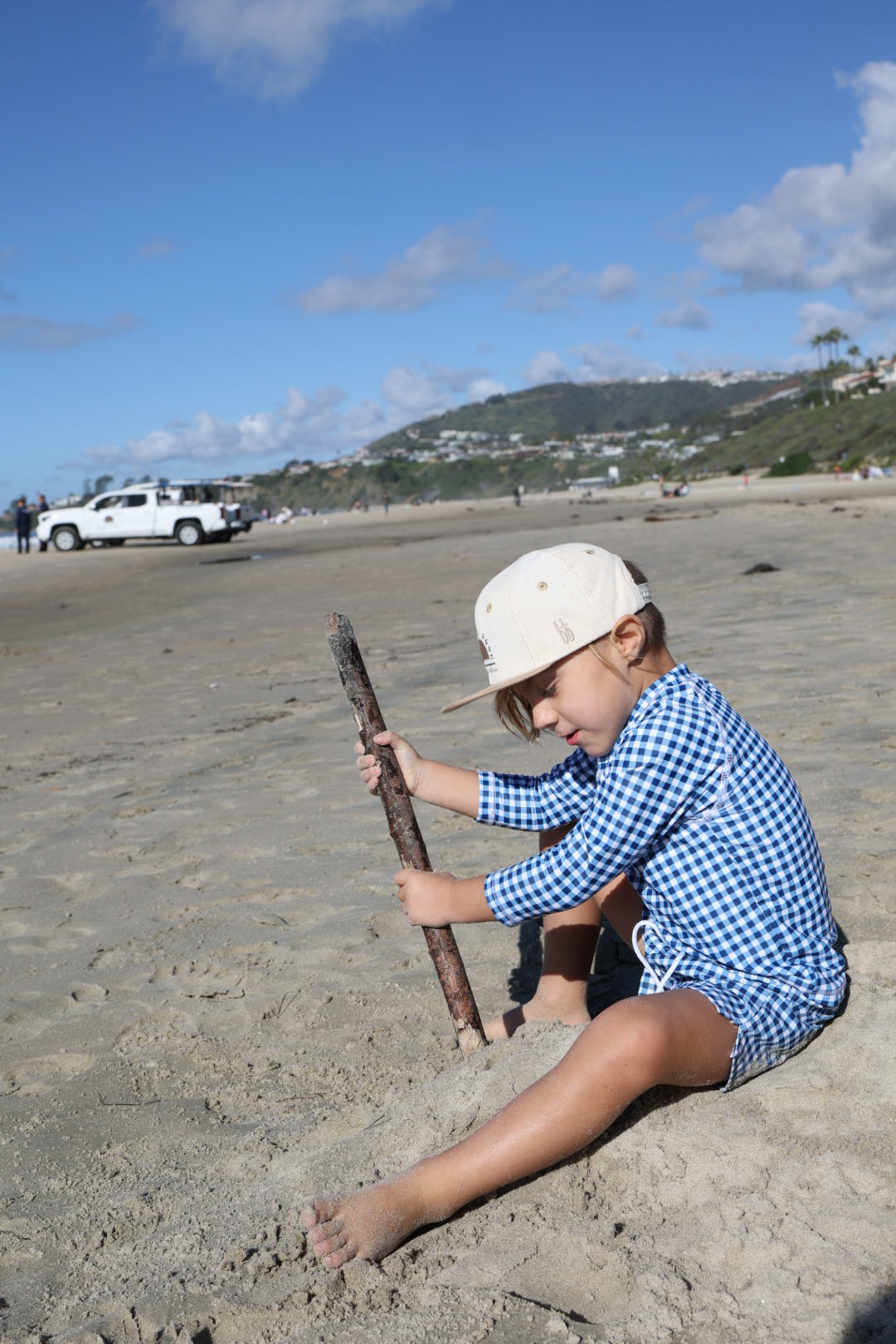 Child Board Short | Blue Gingham