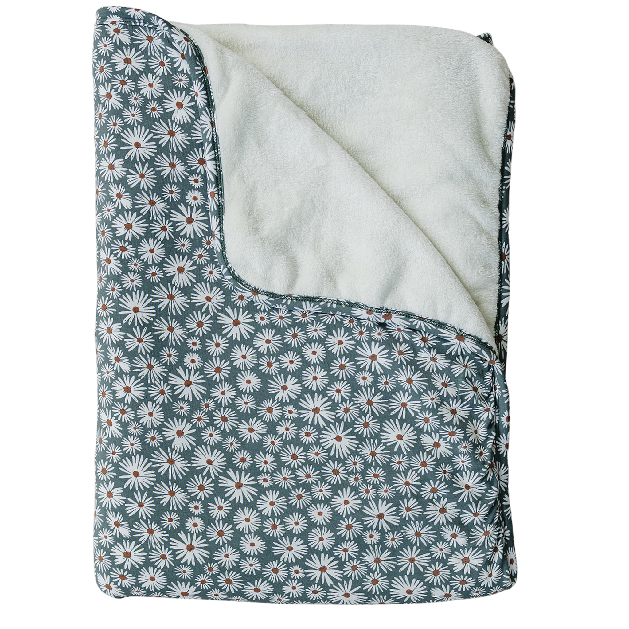 Dark Green Daisy Bamboo Fleece Quilt  Mebie Baby   