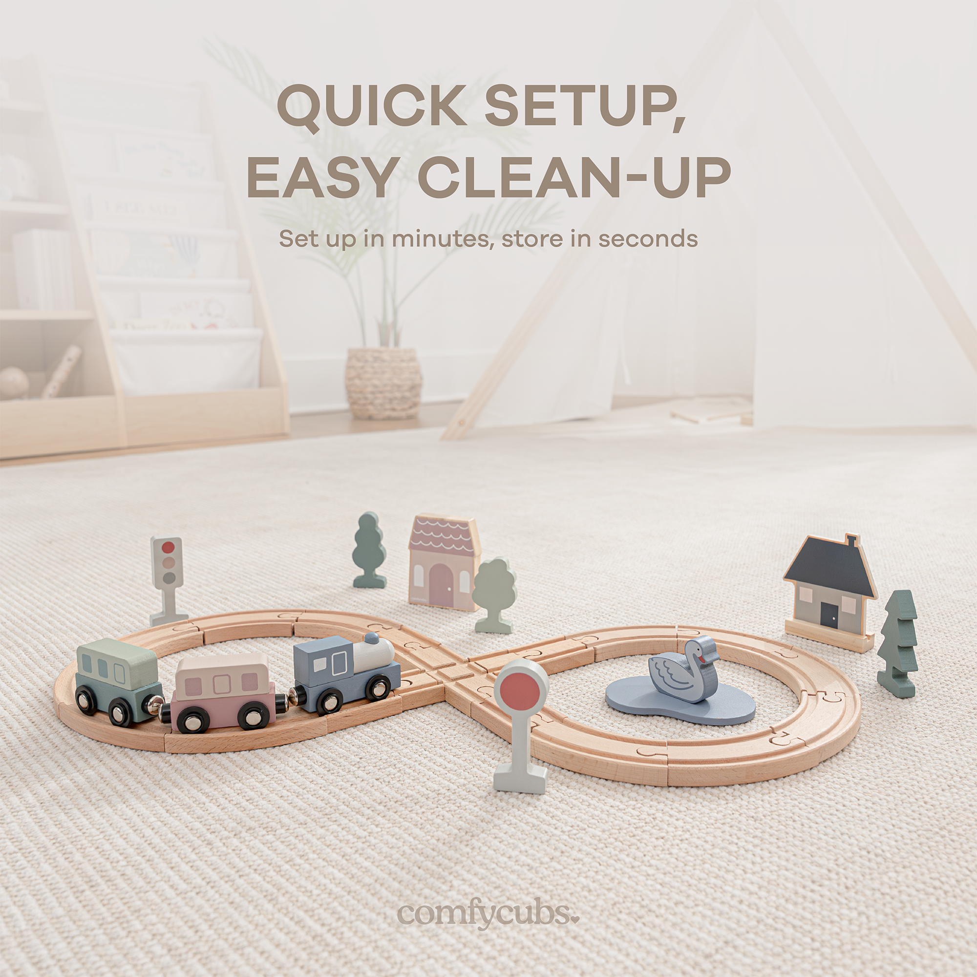 30-Piece Wooden Train Set for Toddlers Ages 1+