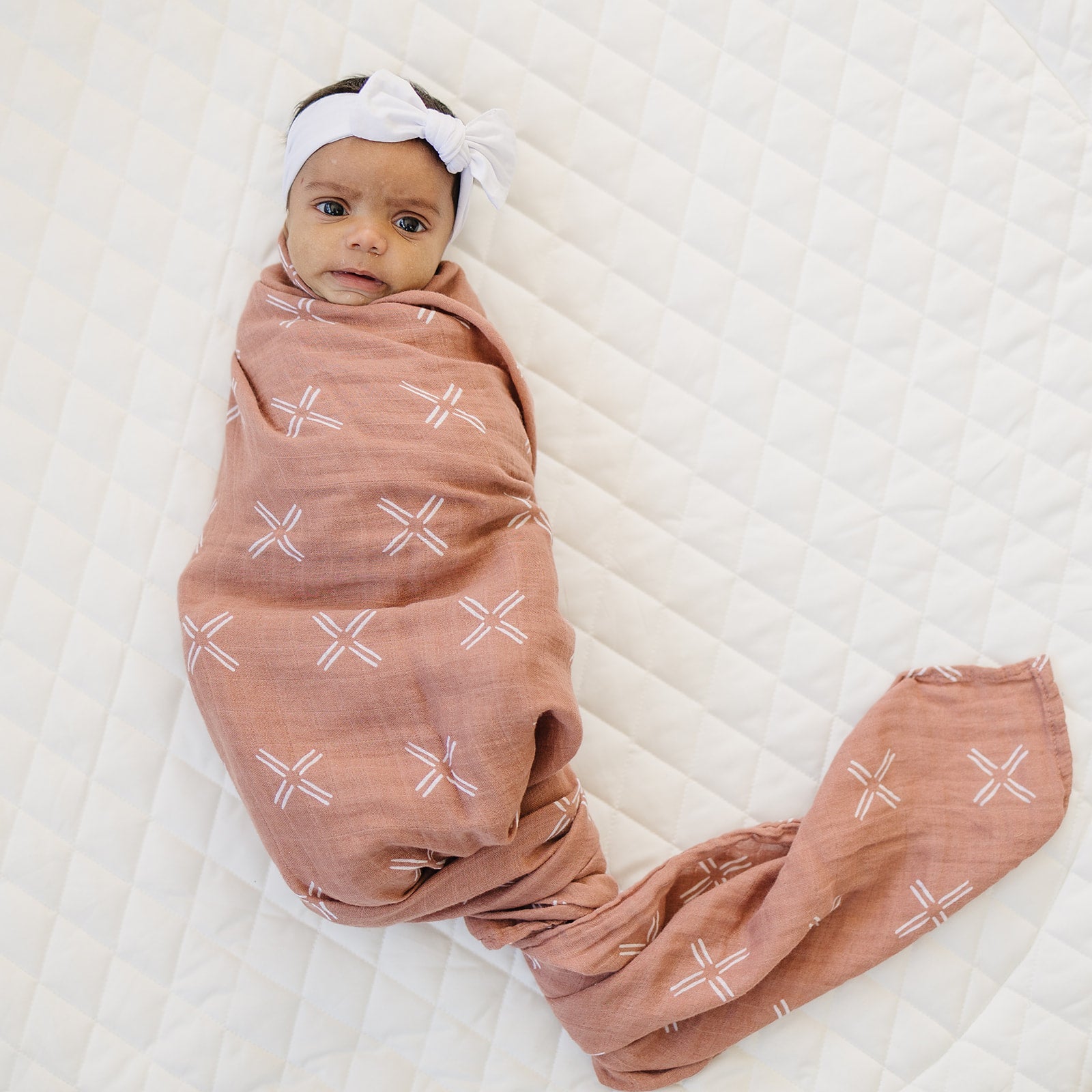 Just Peachy Muslin Swaddle Blanket  Mebie Baby   