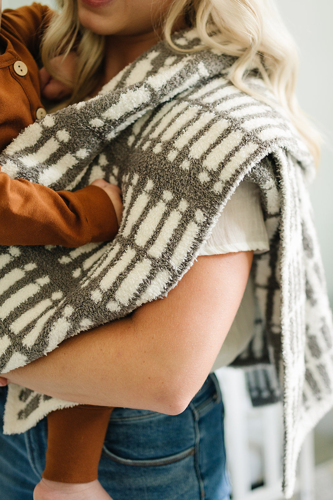 Grey Plush Blanket  Mebie Baby   