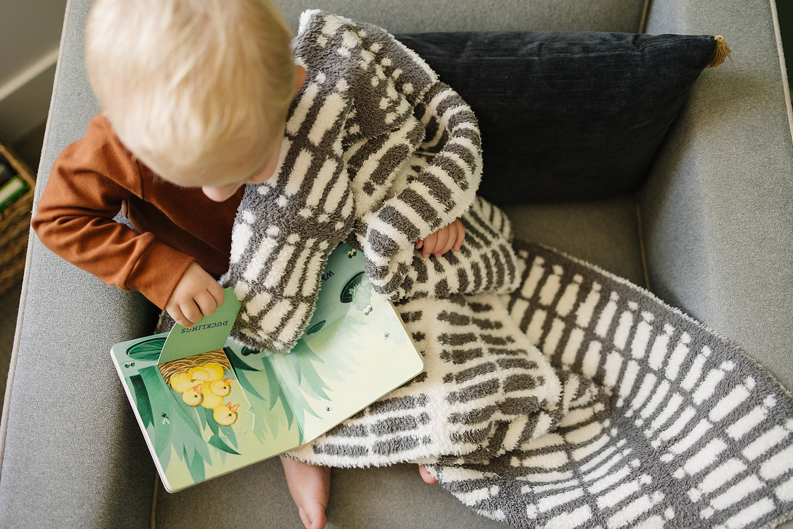 Grey Plush Blanket  Mebie Baby   