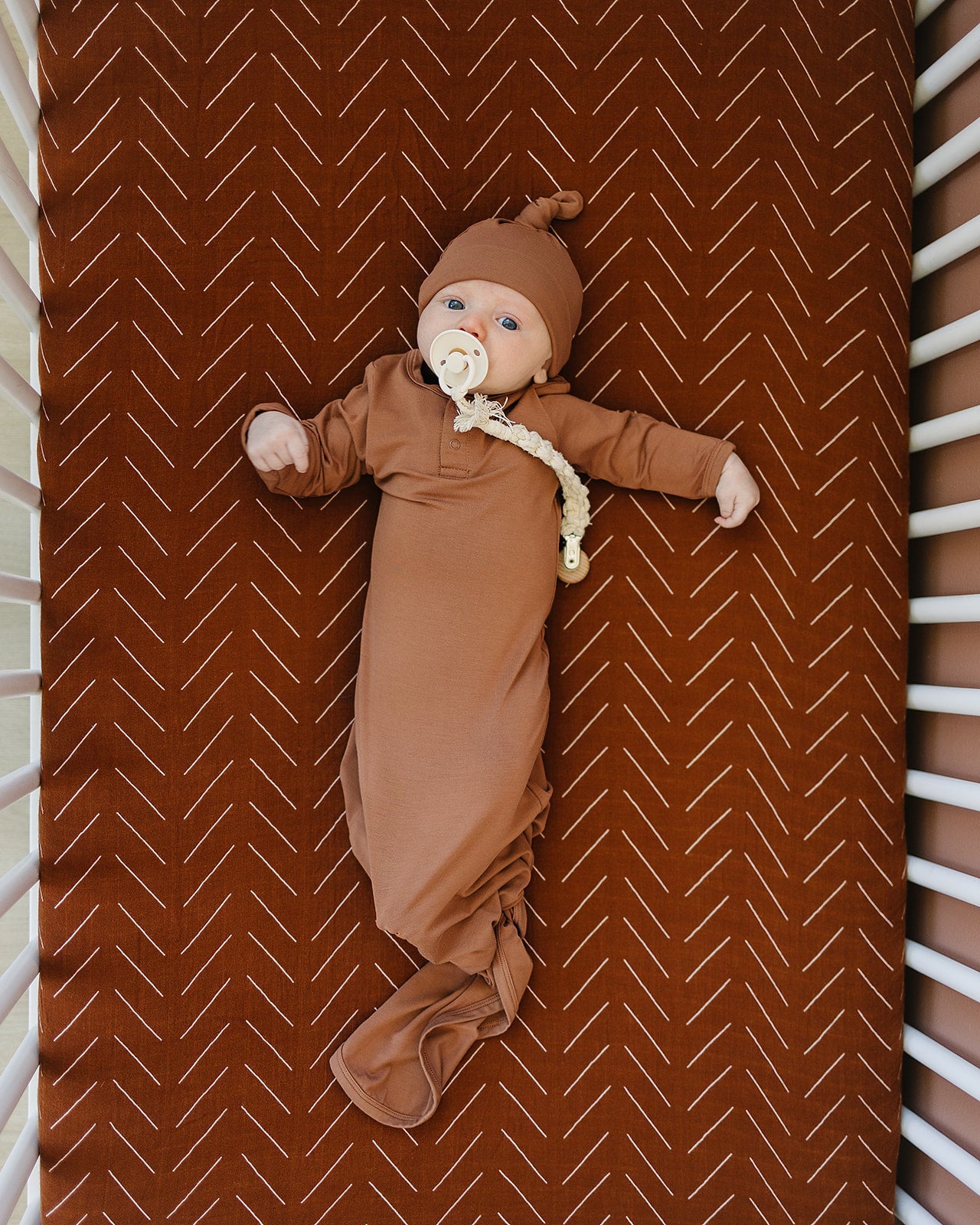 Rust Mudcloth Muslin Crib Sheet  Mebie Baby   