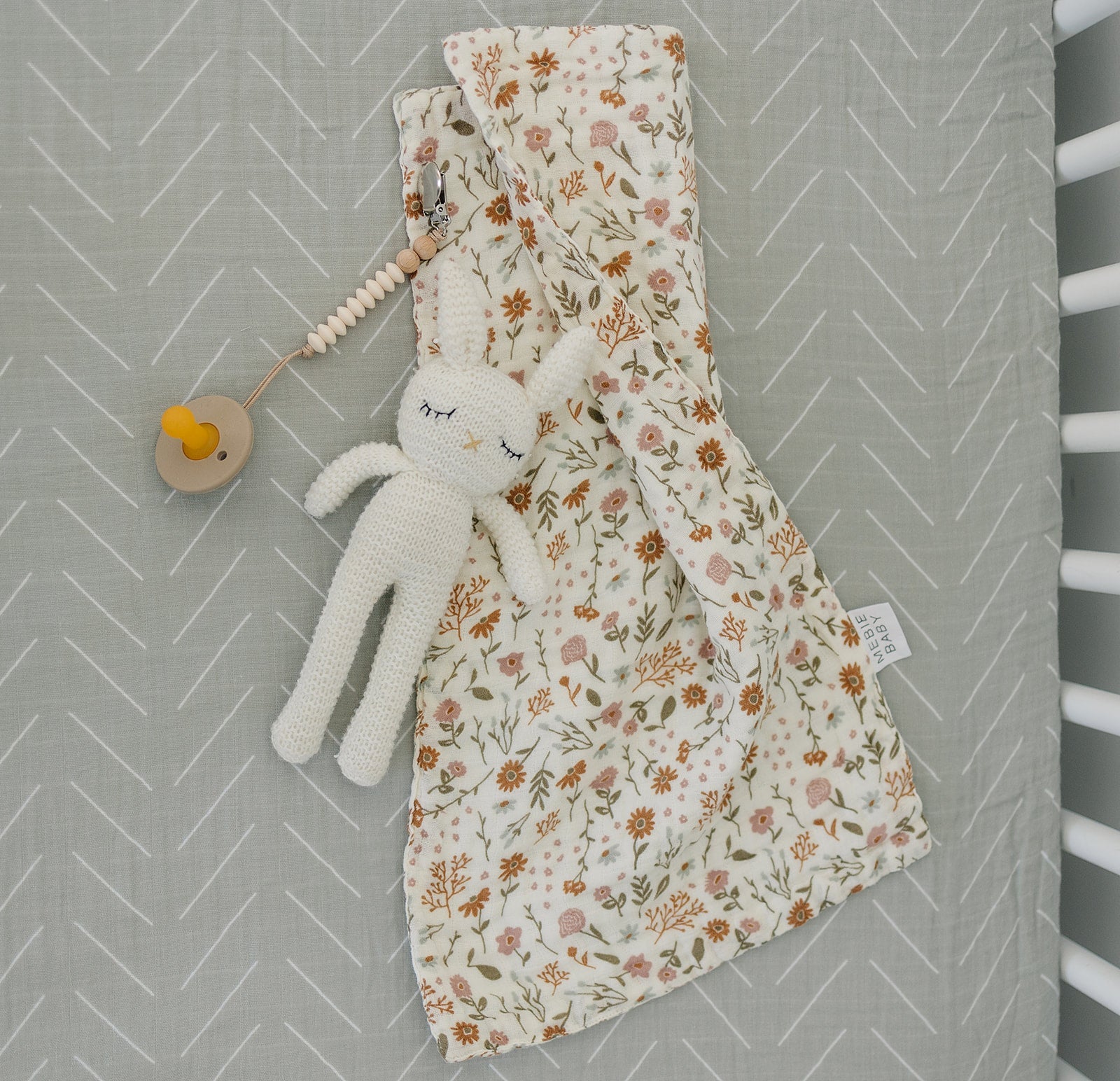 Meadow Floral Muslin Burp Cloth  Mebie Baby   