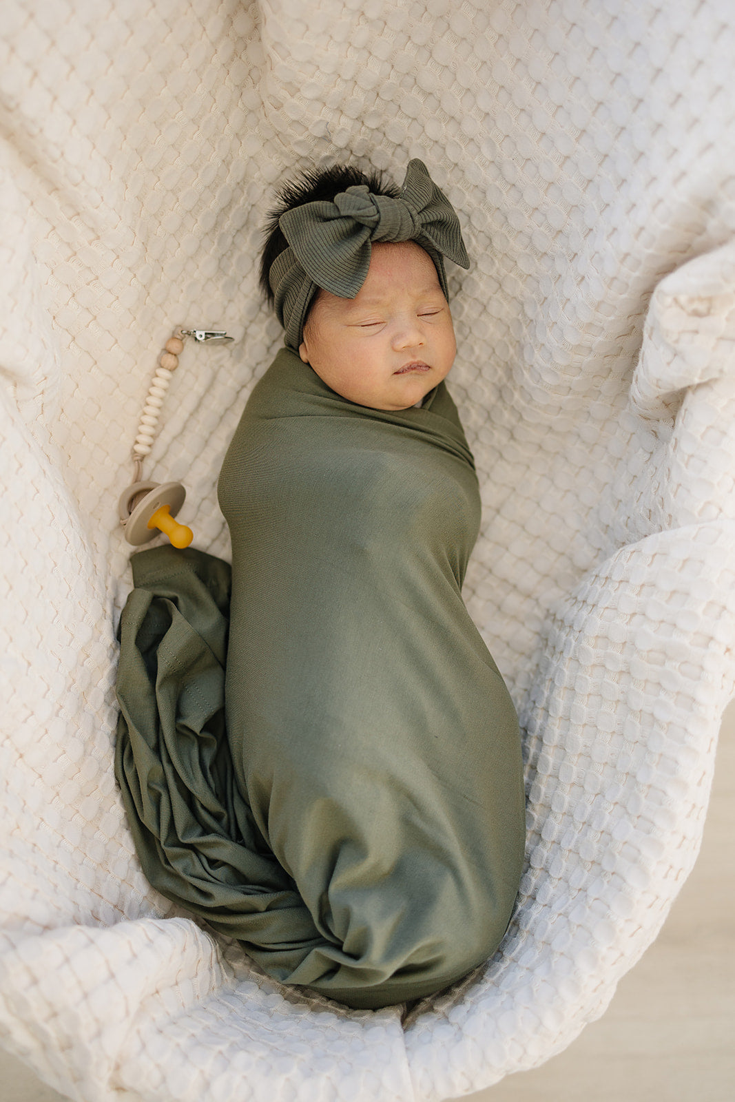 Olive Bamboo Stretch Swaddle  Mebie Baby   