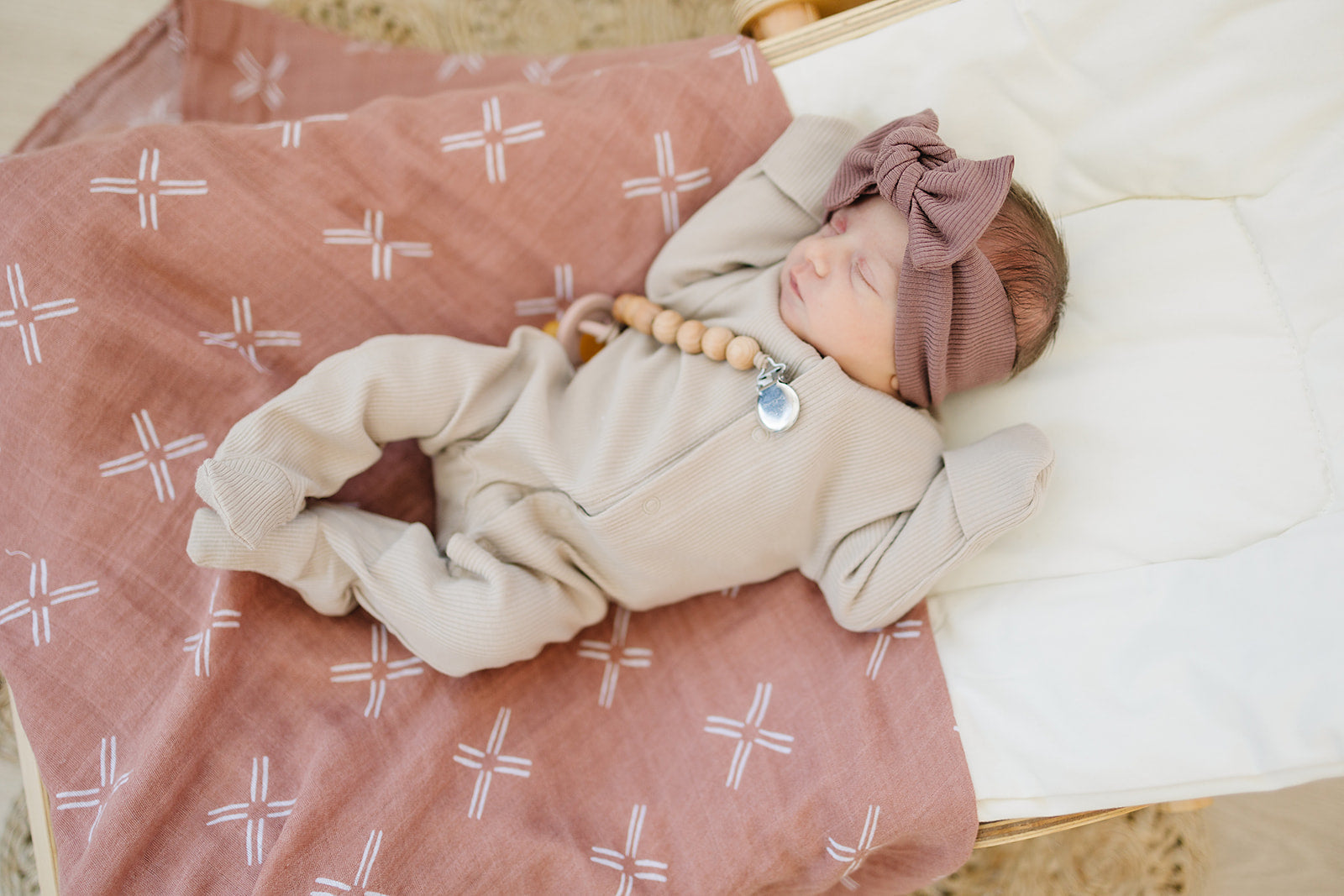 Just Peachy Muslin Swaddle Blanket  Mebie Baby   