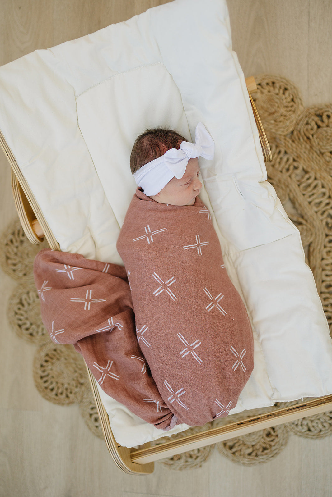 Just Peachy Muslin Swaddle Blanket  Mebie Baby   