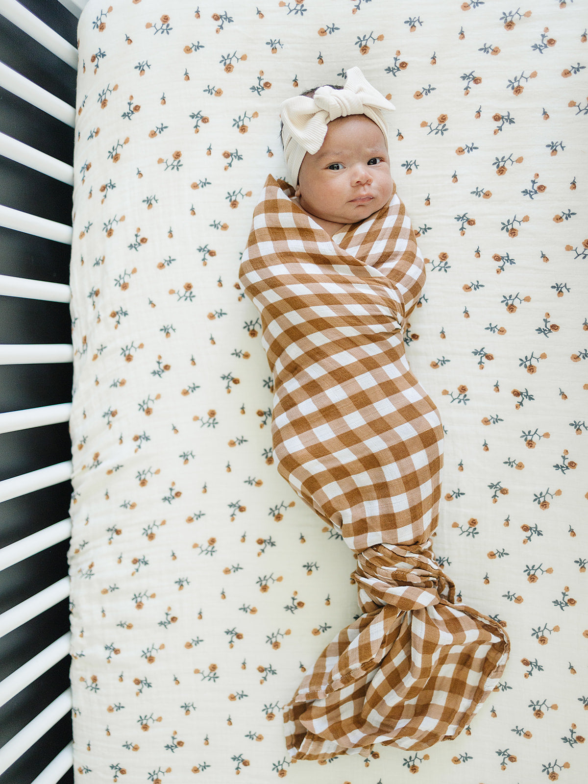 Gingham Muslin Swaddle Blanket  Mebie Baby   