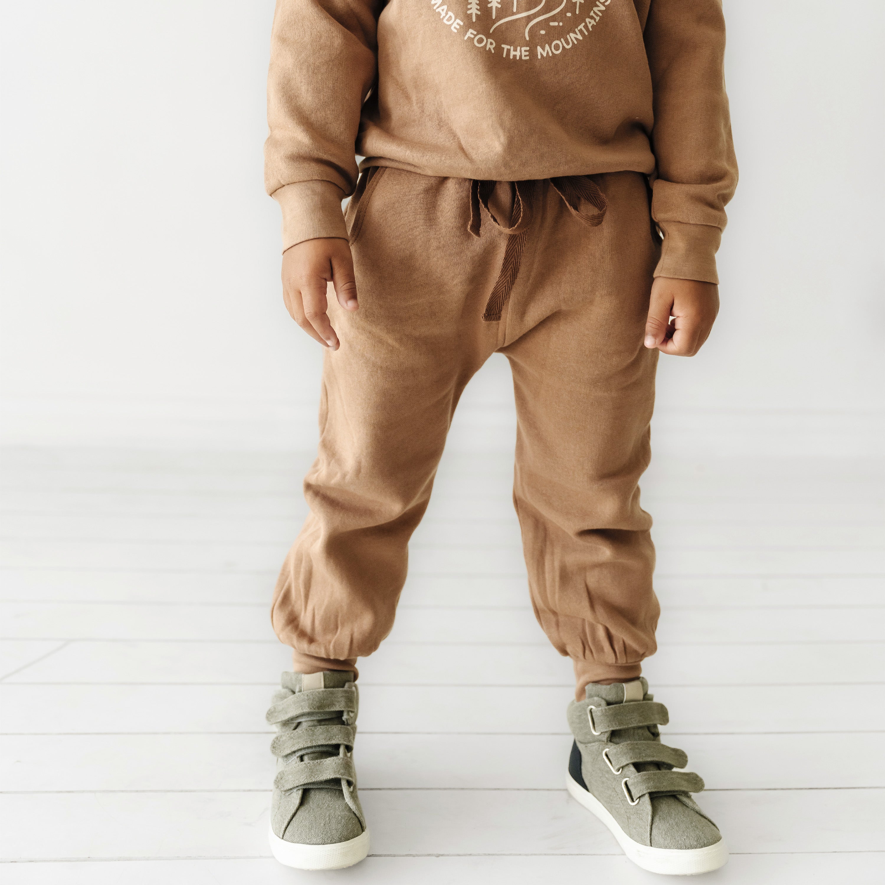 Organic Baby Toddler Jogger Pants - Cocoa Jogger Pants Makemake Organics   