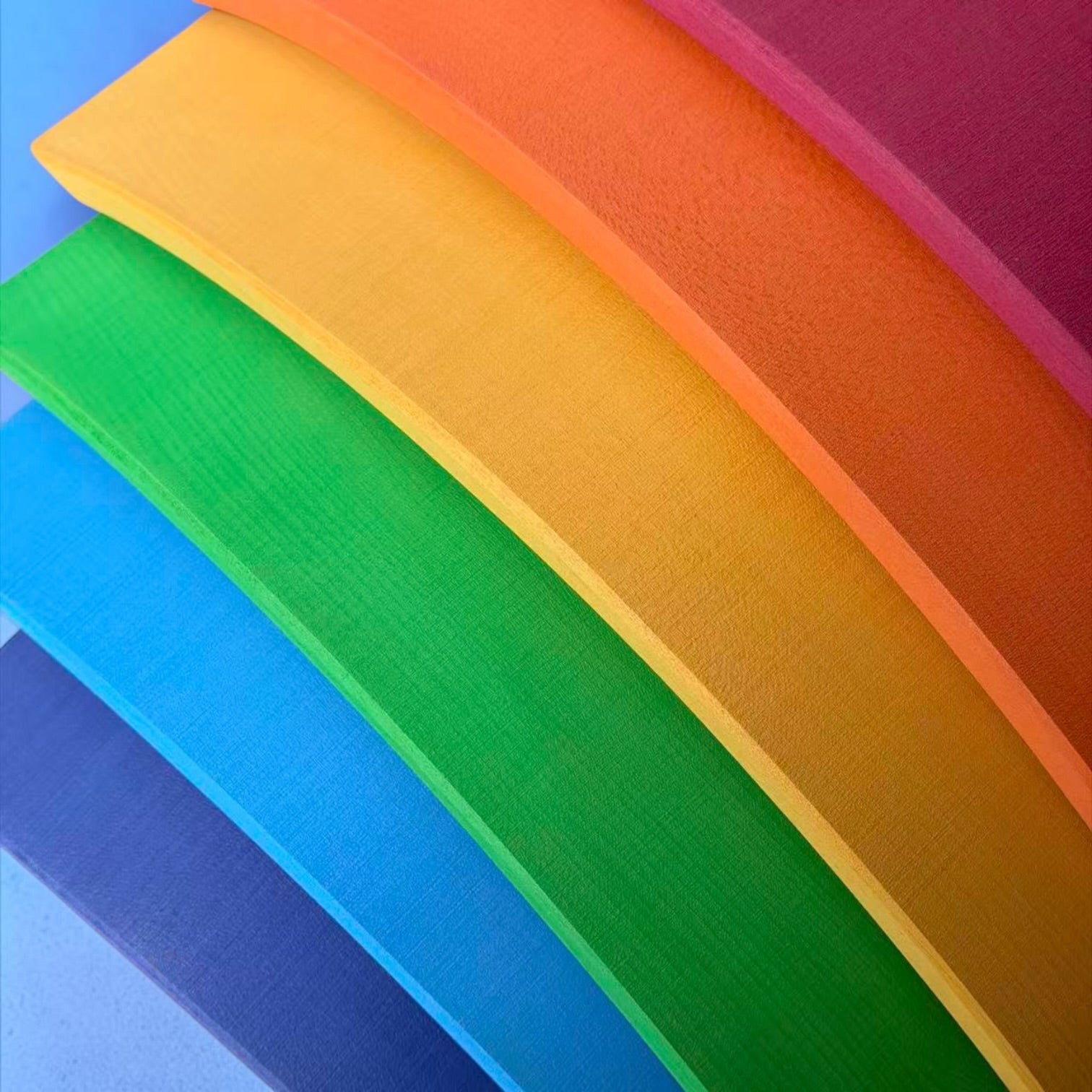 **Pre-order (Ships in 2-3 Weeks)**6-Piece Basswood Rainbow Bridge Building Blocks| Painted & Hand-Stained