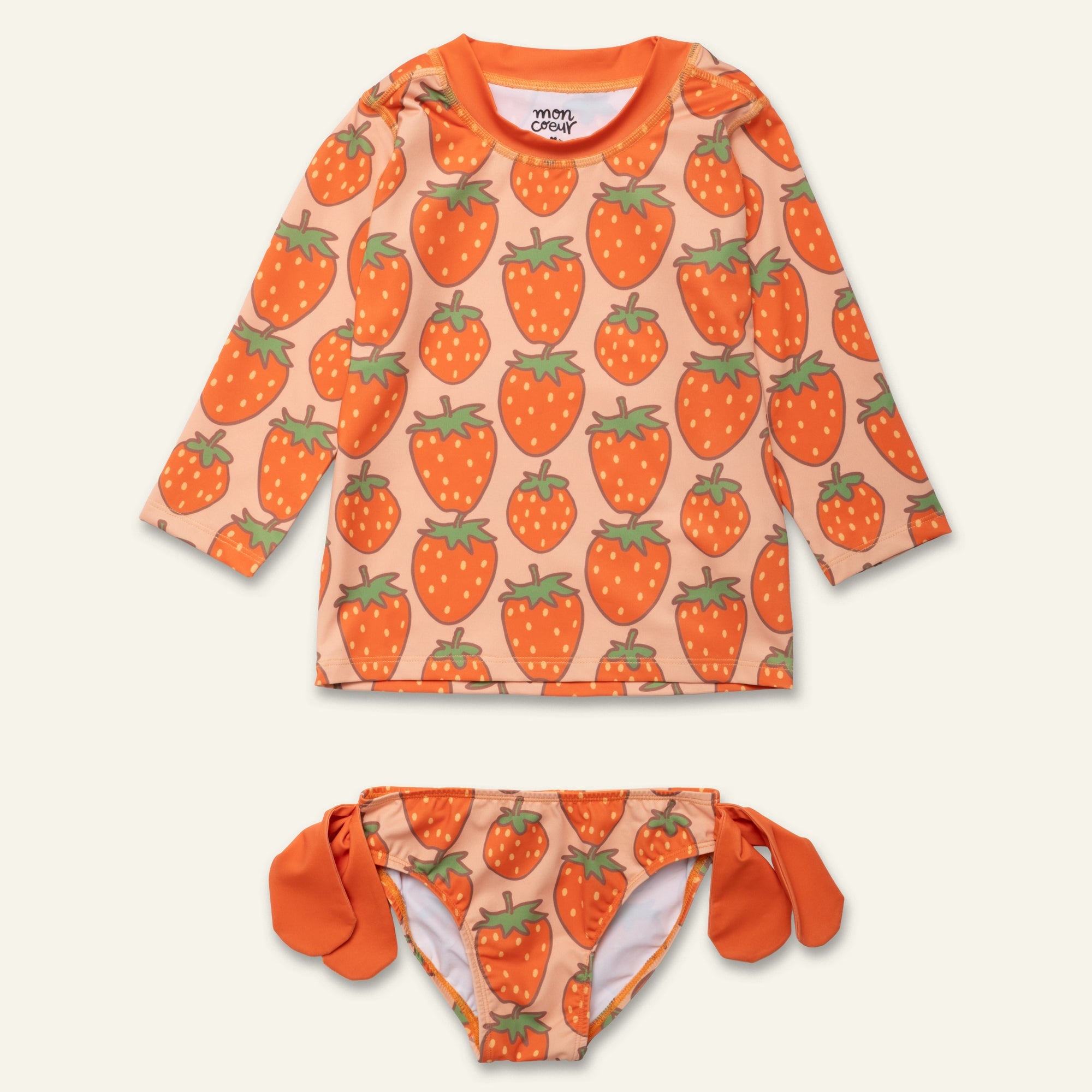 Strawberry Rashguard Bikini Set