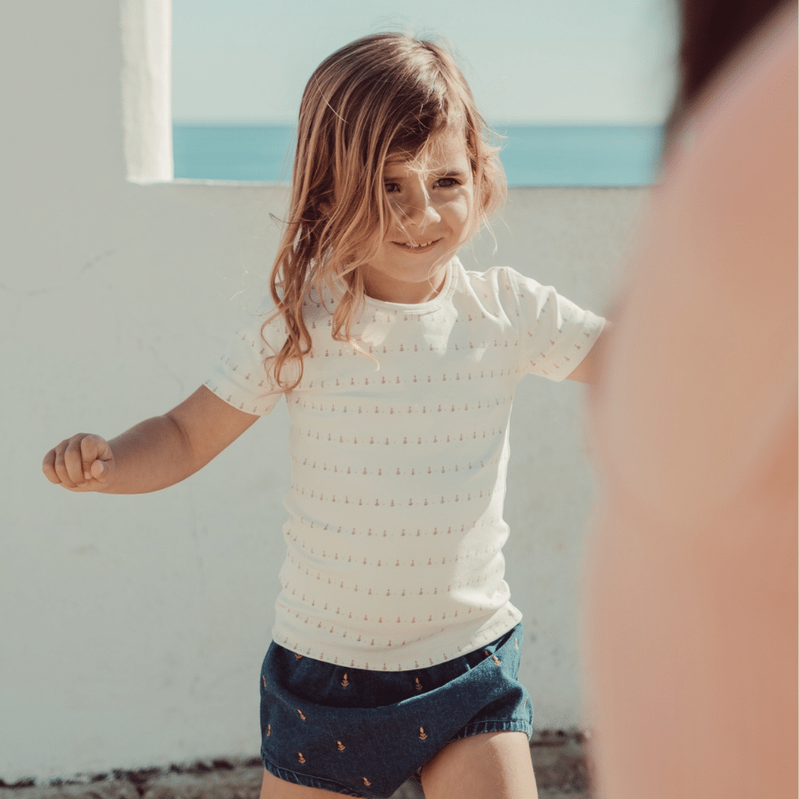 The Printed Short Sleeve Tee - Mini Tulip