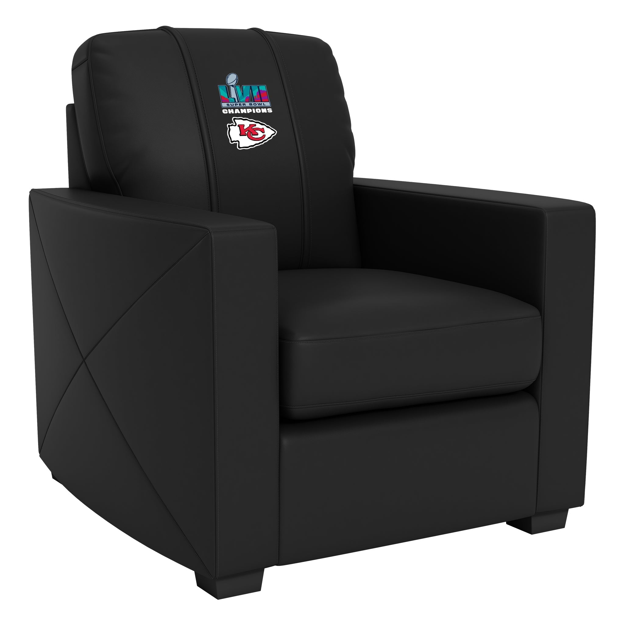 Kansas City Chiefs Super Bowl LVII Champions Logo Silver Club Chair
