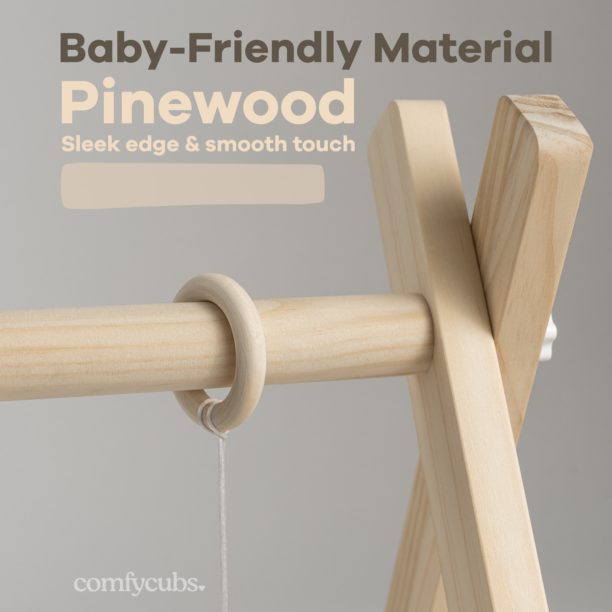 Baby Play Gym by Comfy Cubs in Natural Wood