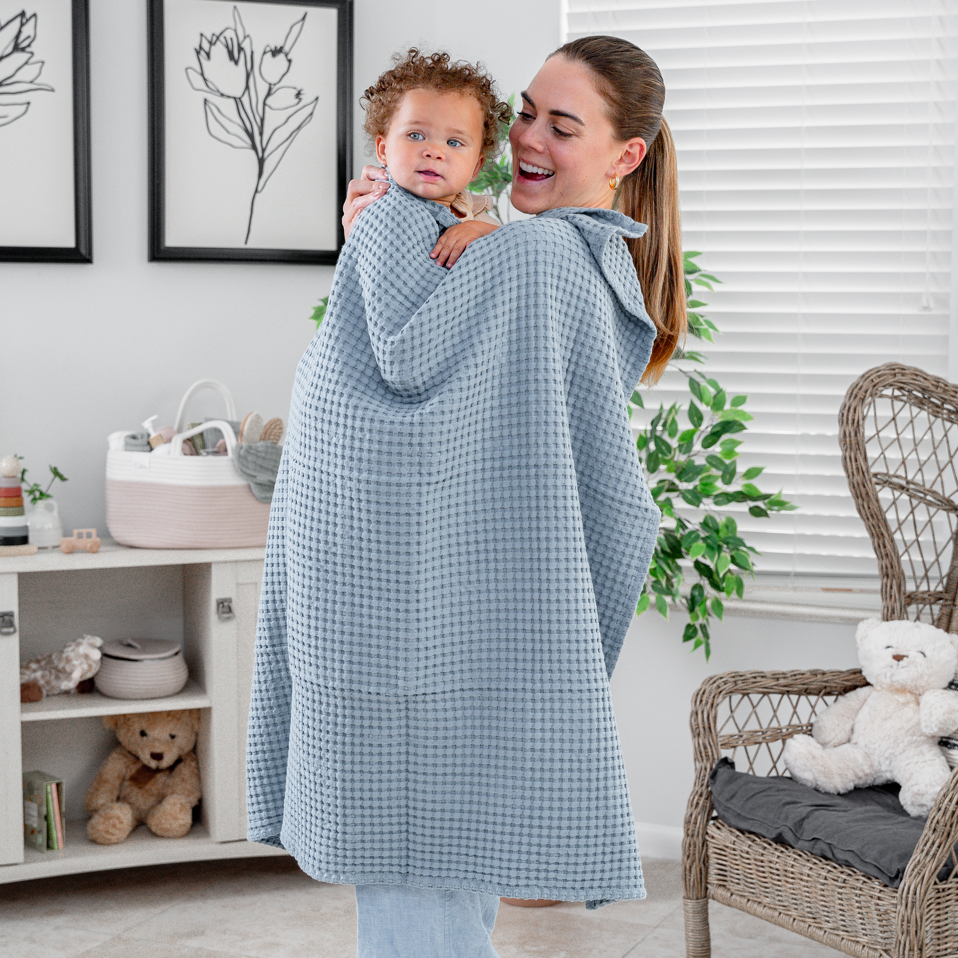 Baby Waffle Blankets by Comfy Cubs in Pacific Blue