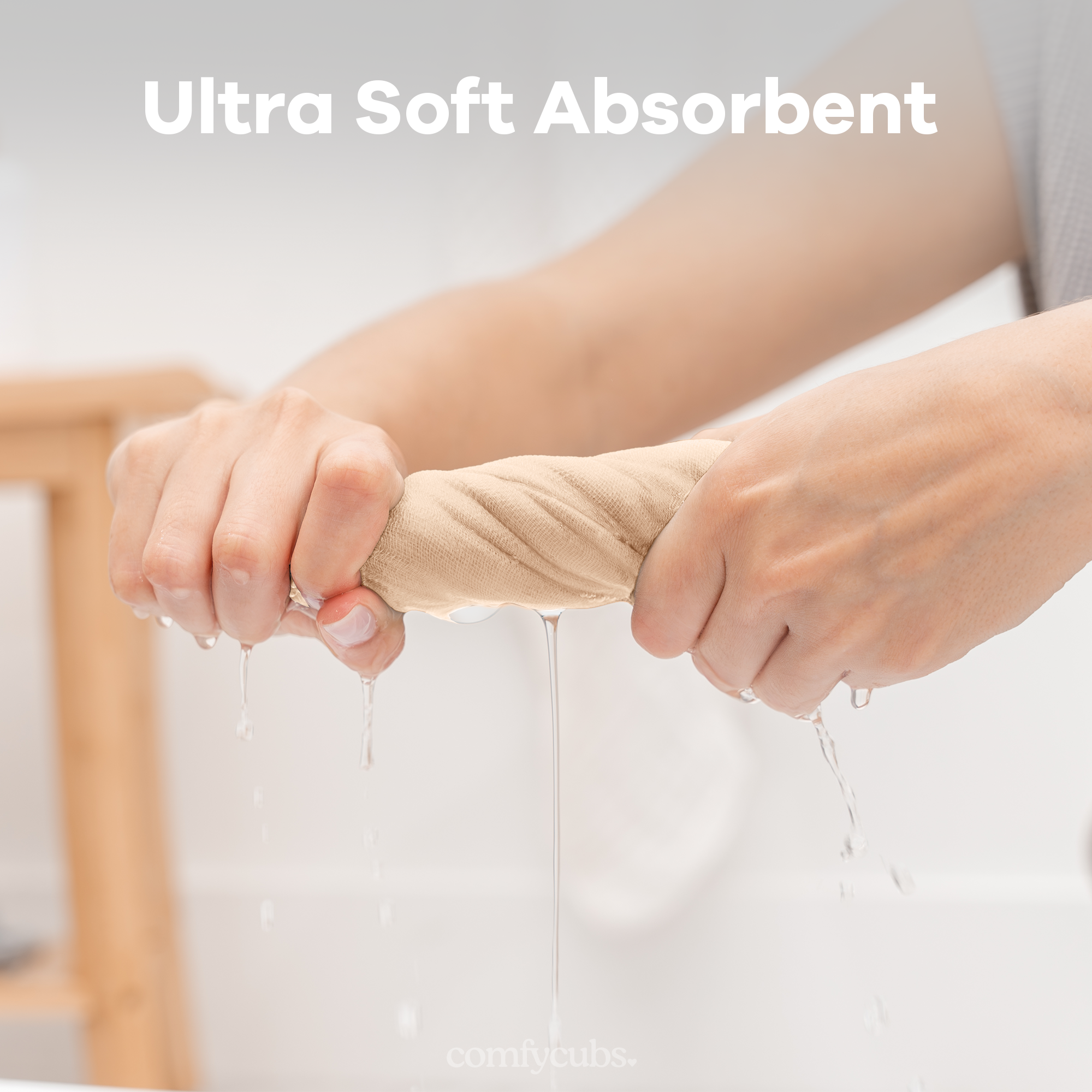 Muslin Washcloths in Cream