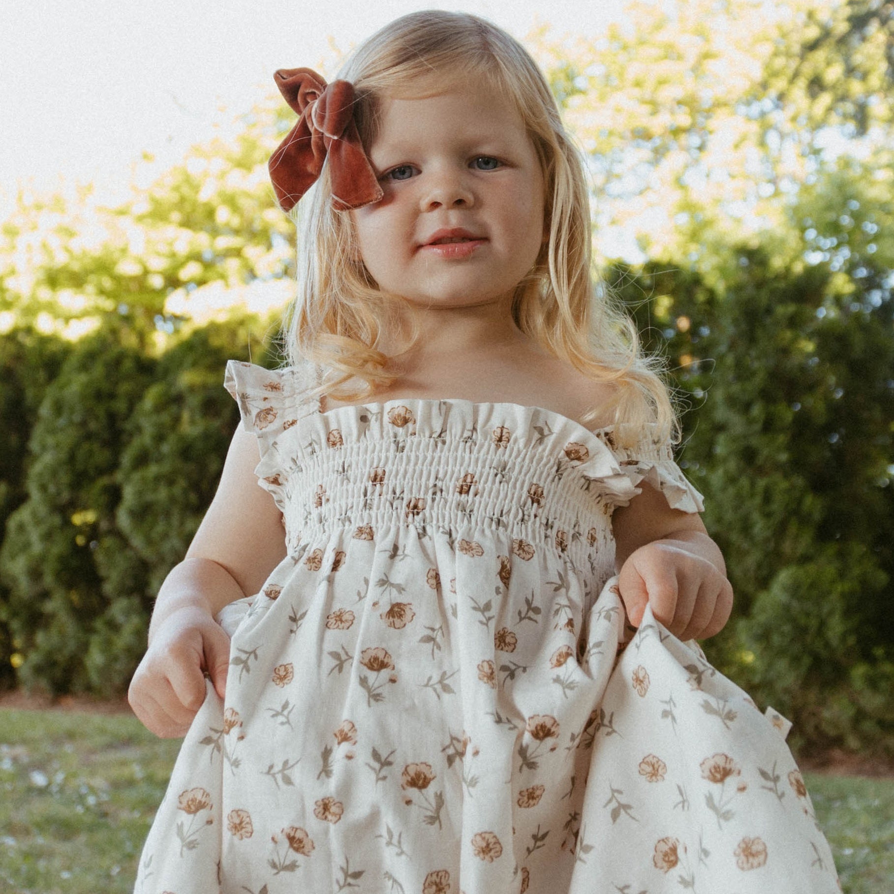 Organic Smocked Sundress - Fleur