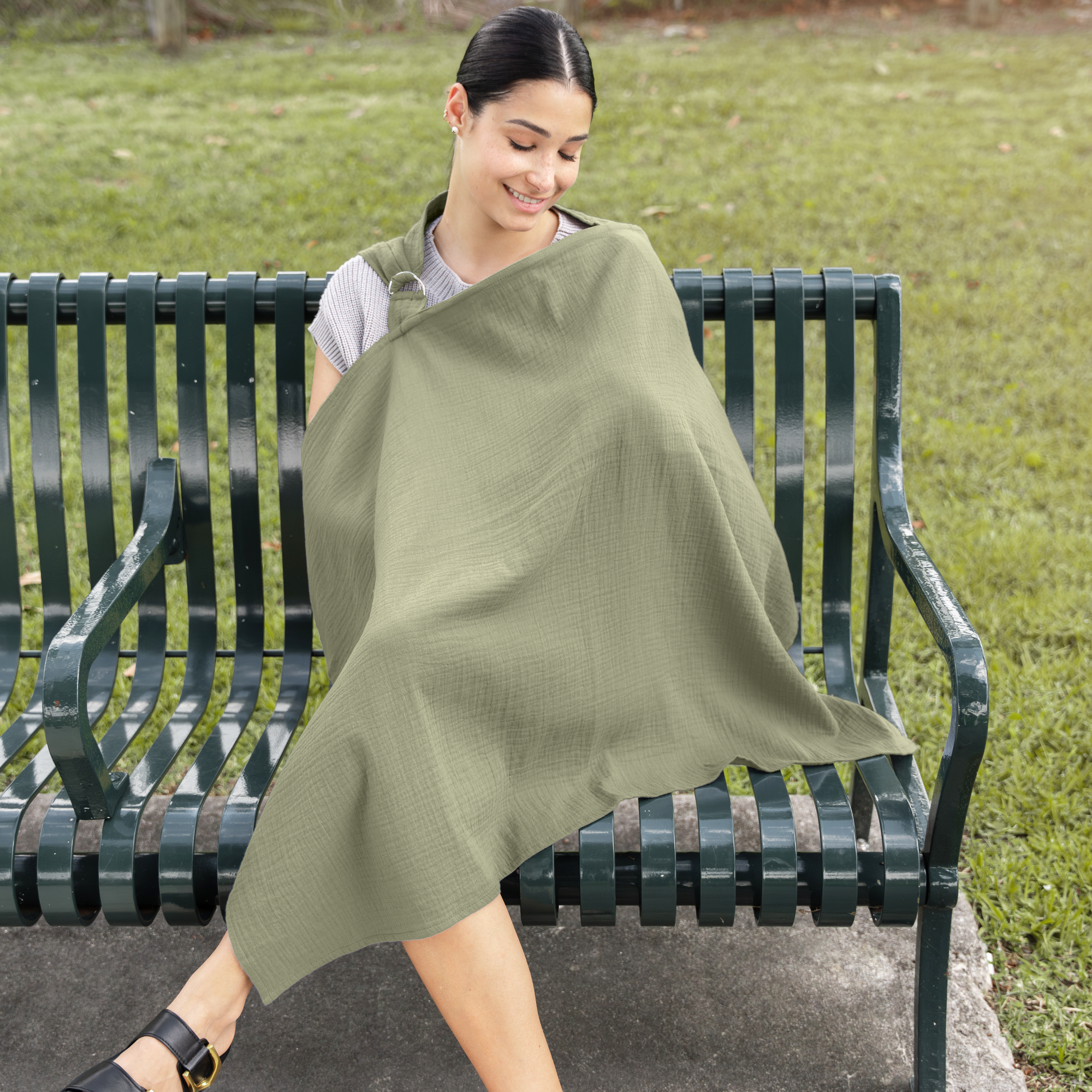 Muslin Nursing Cover by Comfy Cubs - Sage