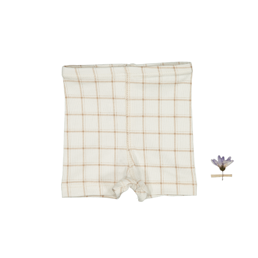 The Printed Short - Tan Grid Short Lovely Littles   