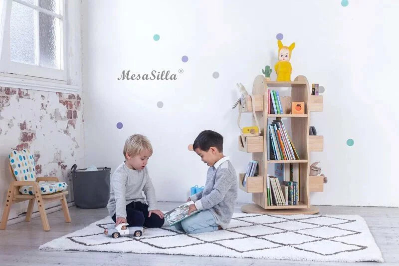 Mesasilla Solid Wood Rotating Bookshelf for Kids - 360 Degree Home Library  MesaSilla USA   