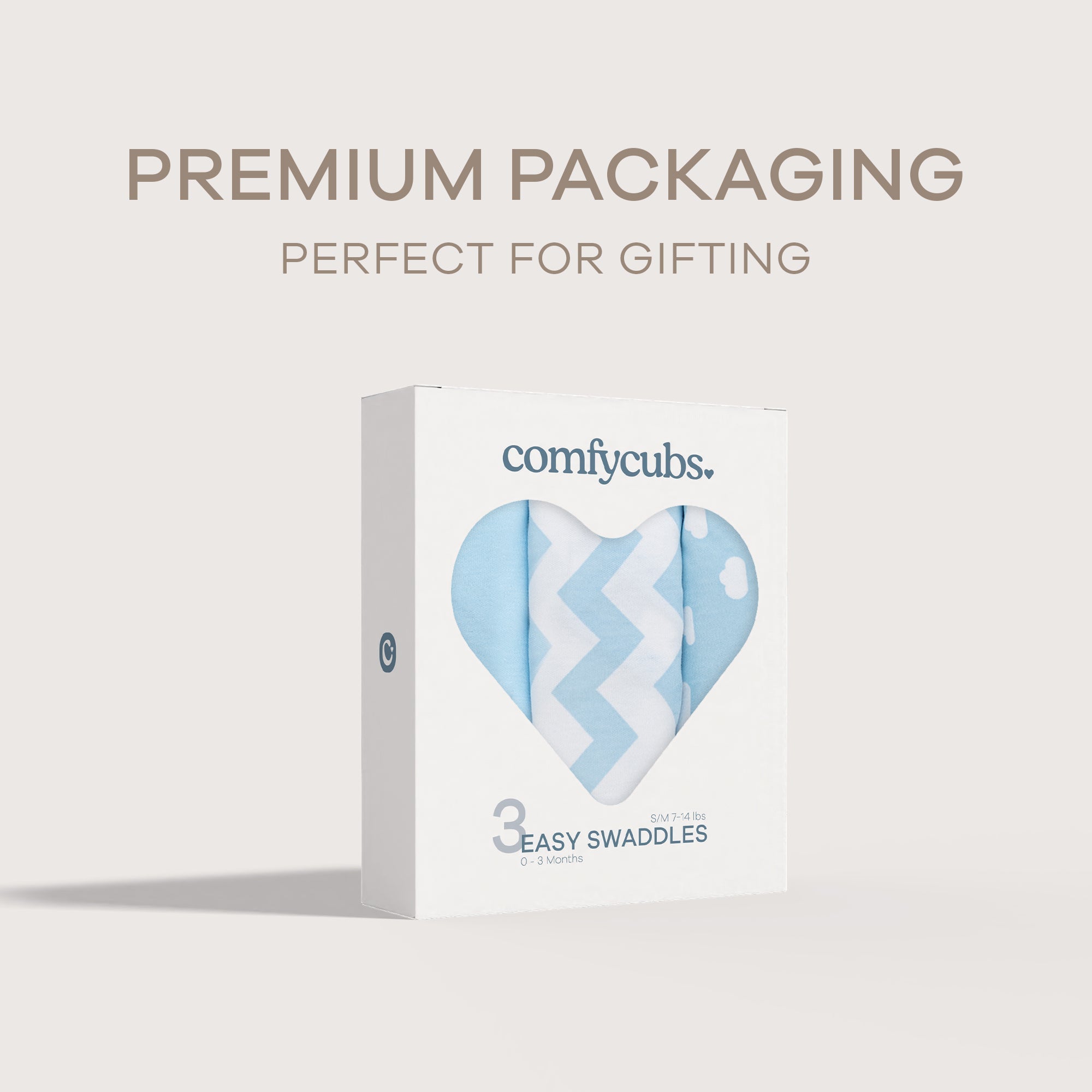 Easy Swaddle Blankets in Blue, Pack of 3