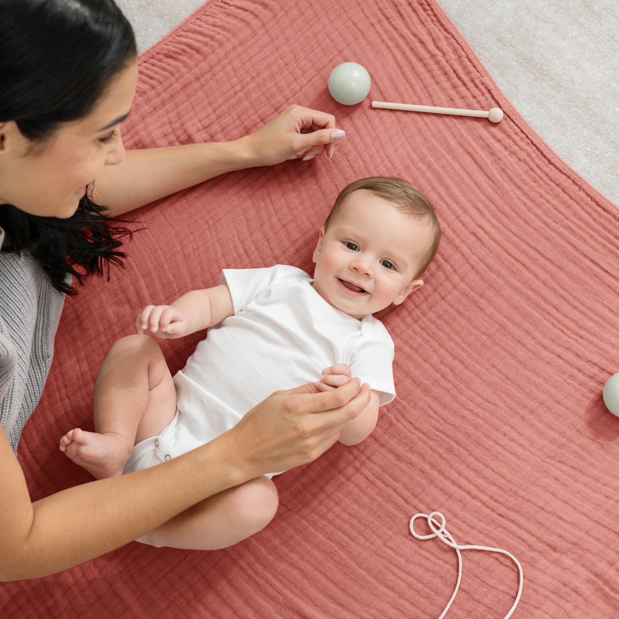 Baby Muslin Blanket in Dusty Rose