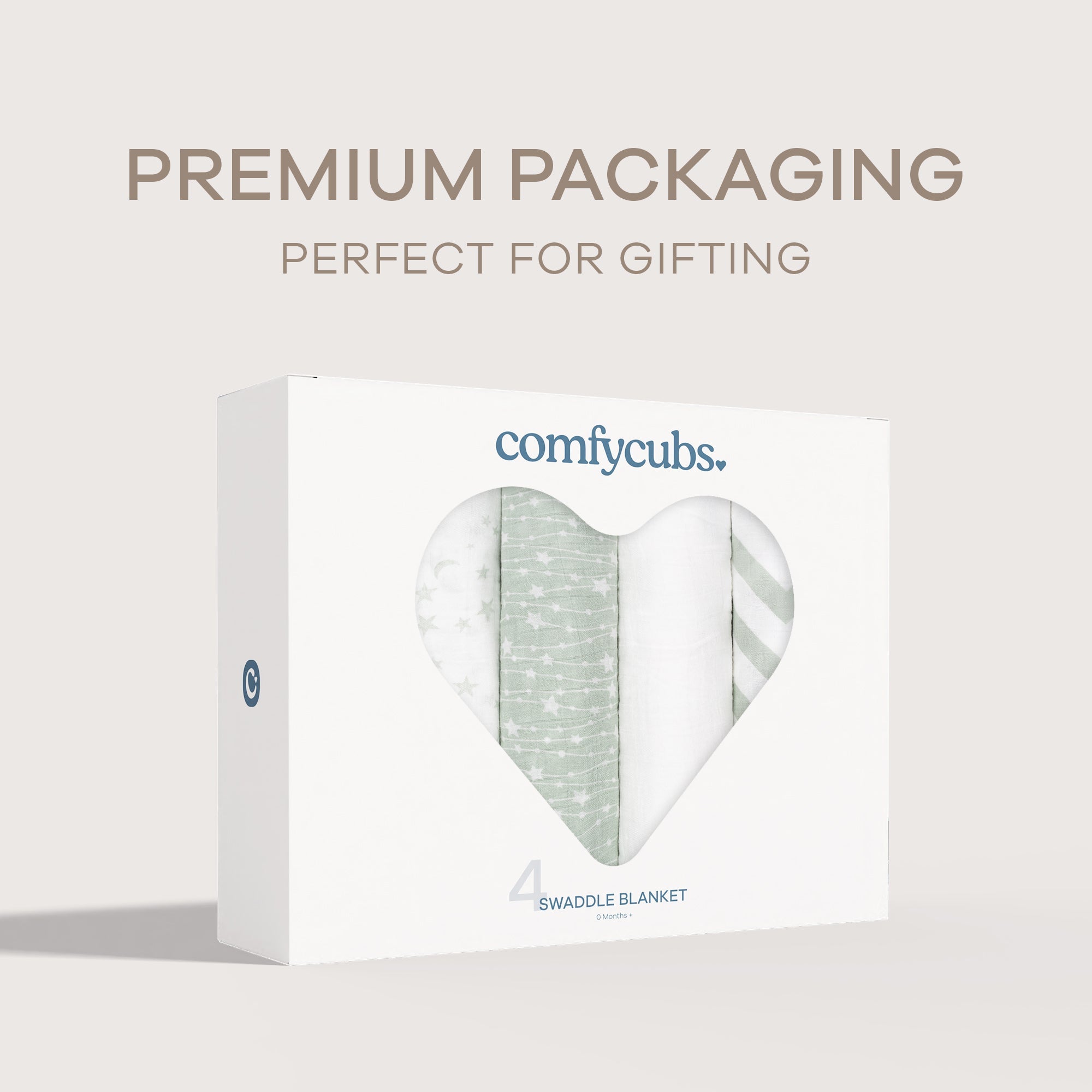 Muslin Swaddle Blankets in Green, 4 Pack