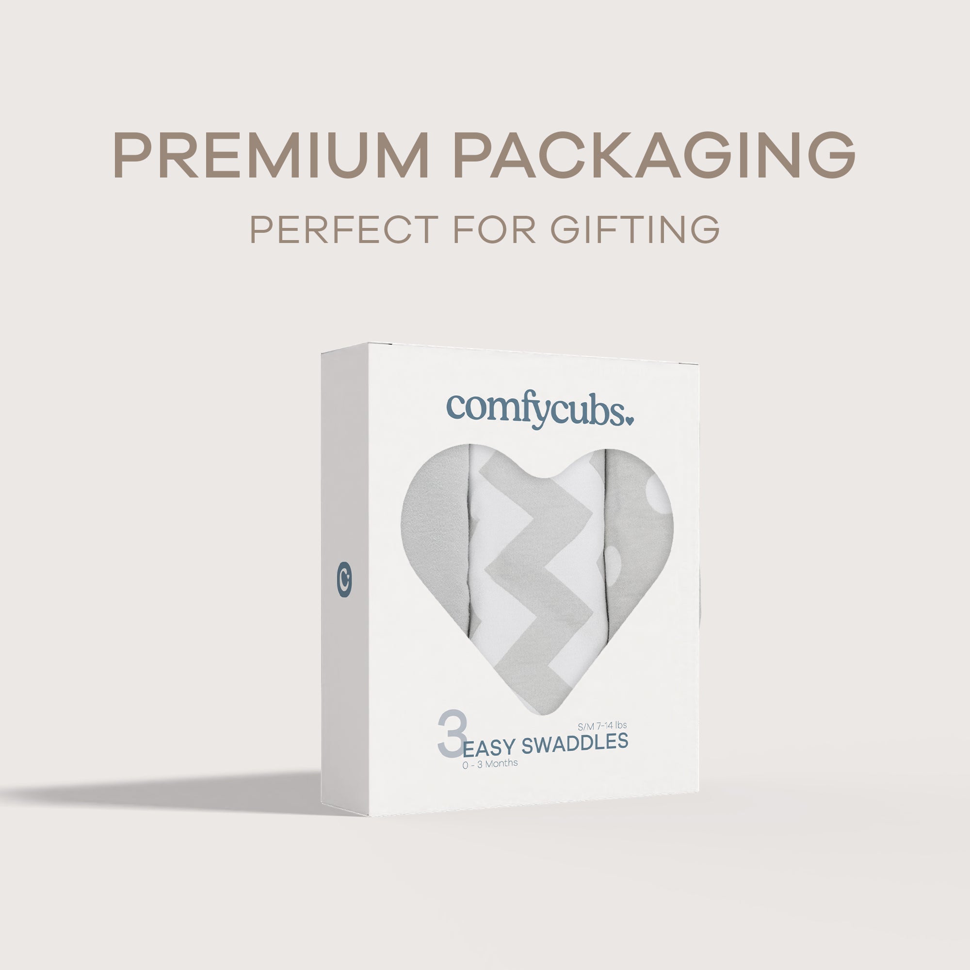 Easy Swaddle Blankets in Grey, Pack of 3