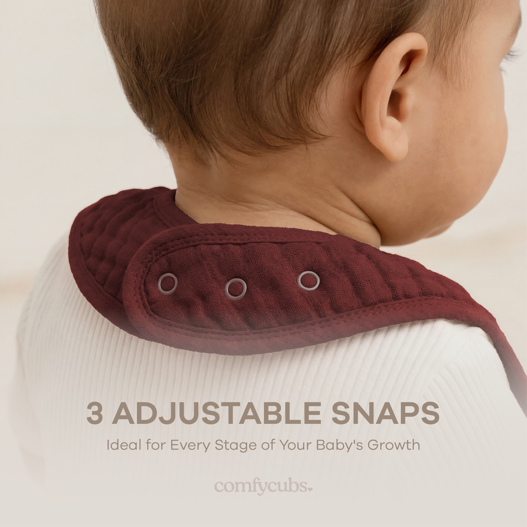 Muslin Bibs in Wine